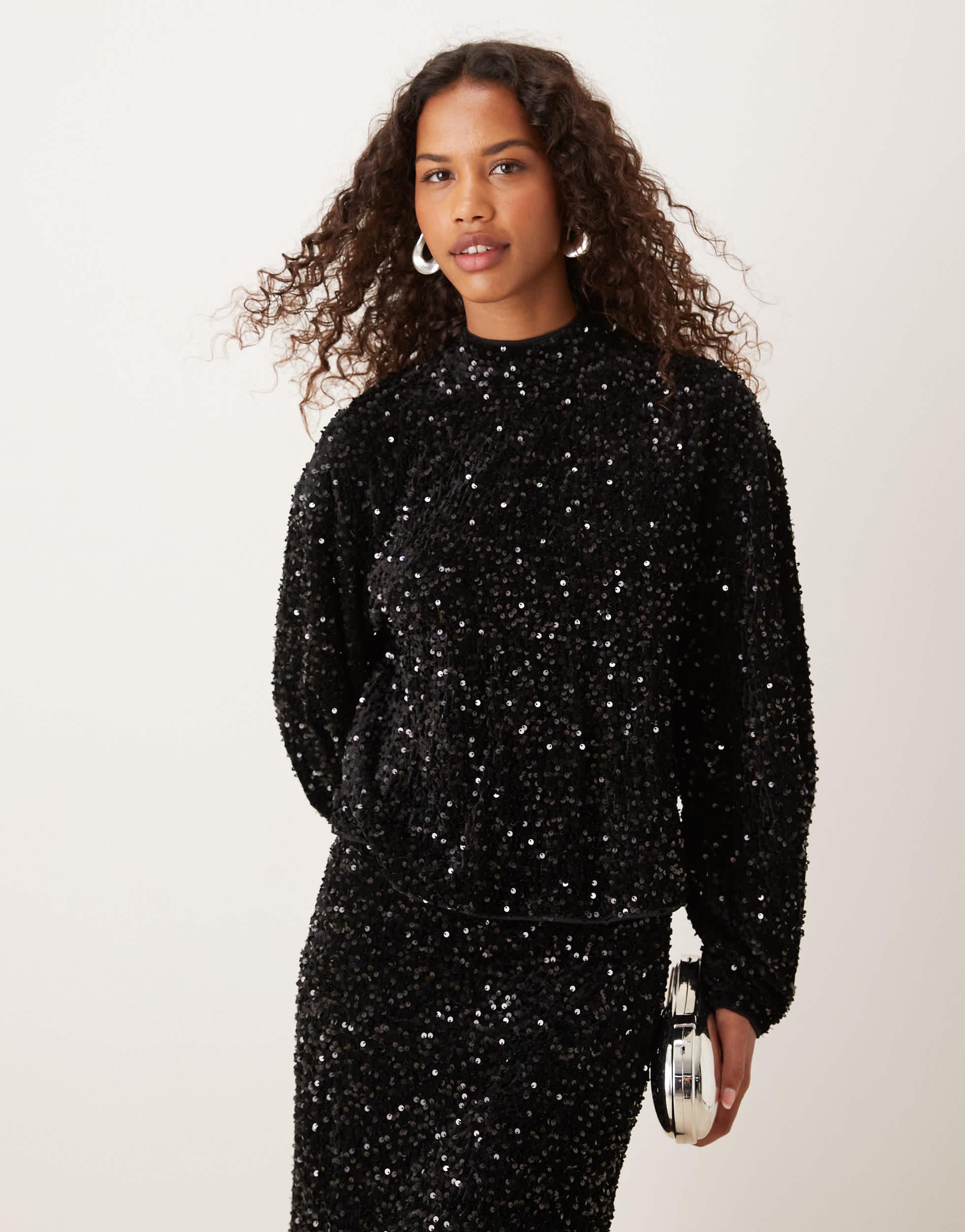 manches longues top velours femme