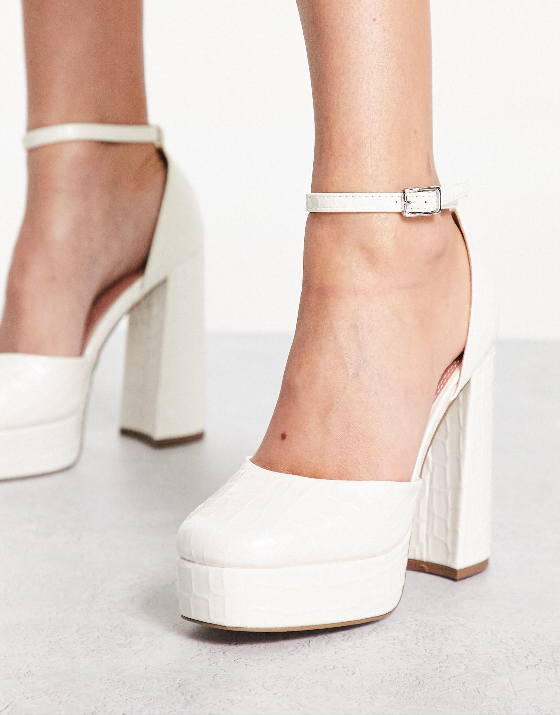 ASOS Priority - Schoenen Met Hoge Hak En Plateauzool in het Wit | Lyst NL