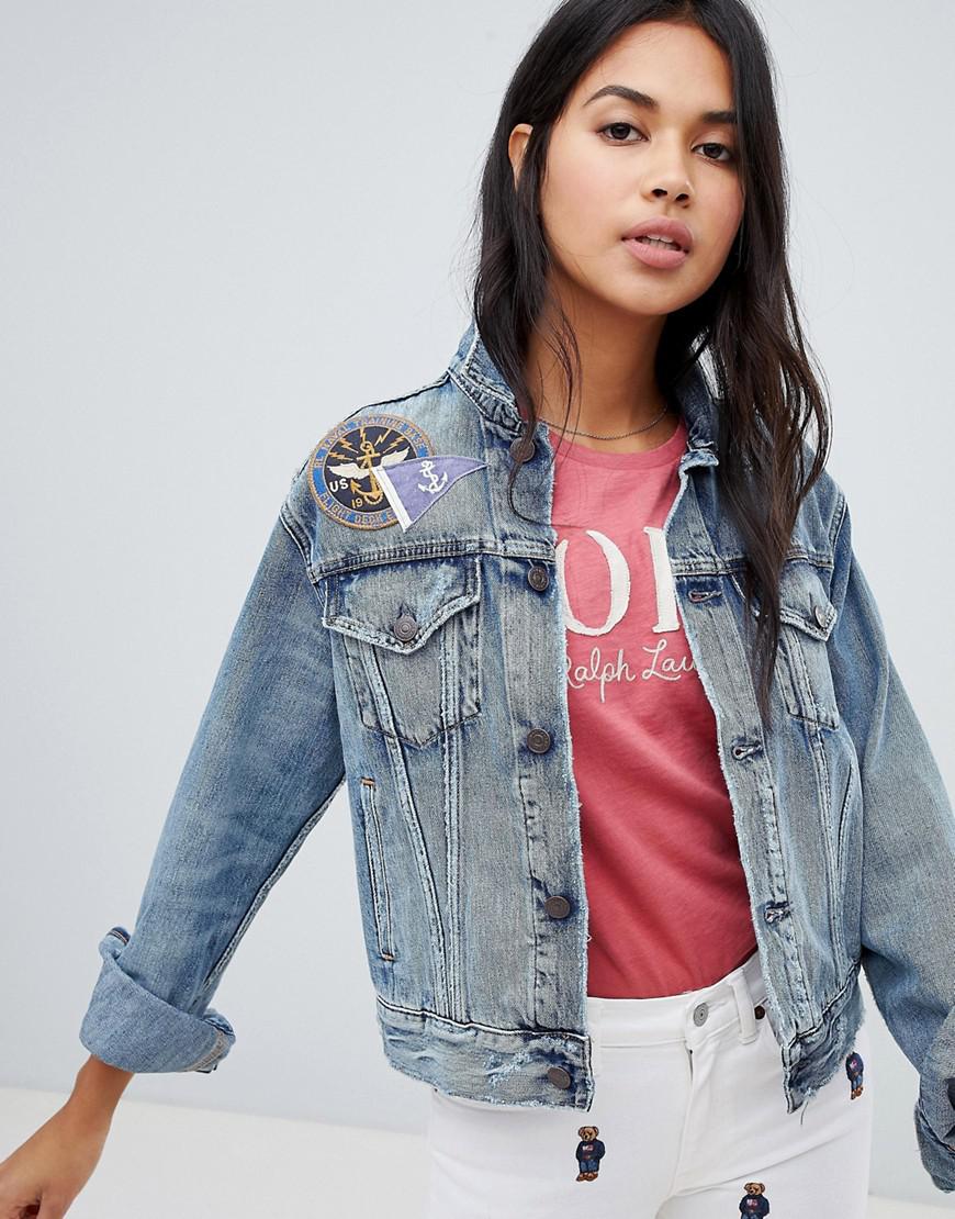polo bear jean jacket