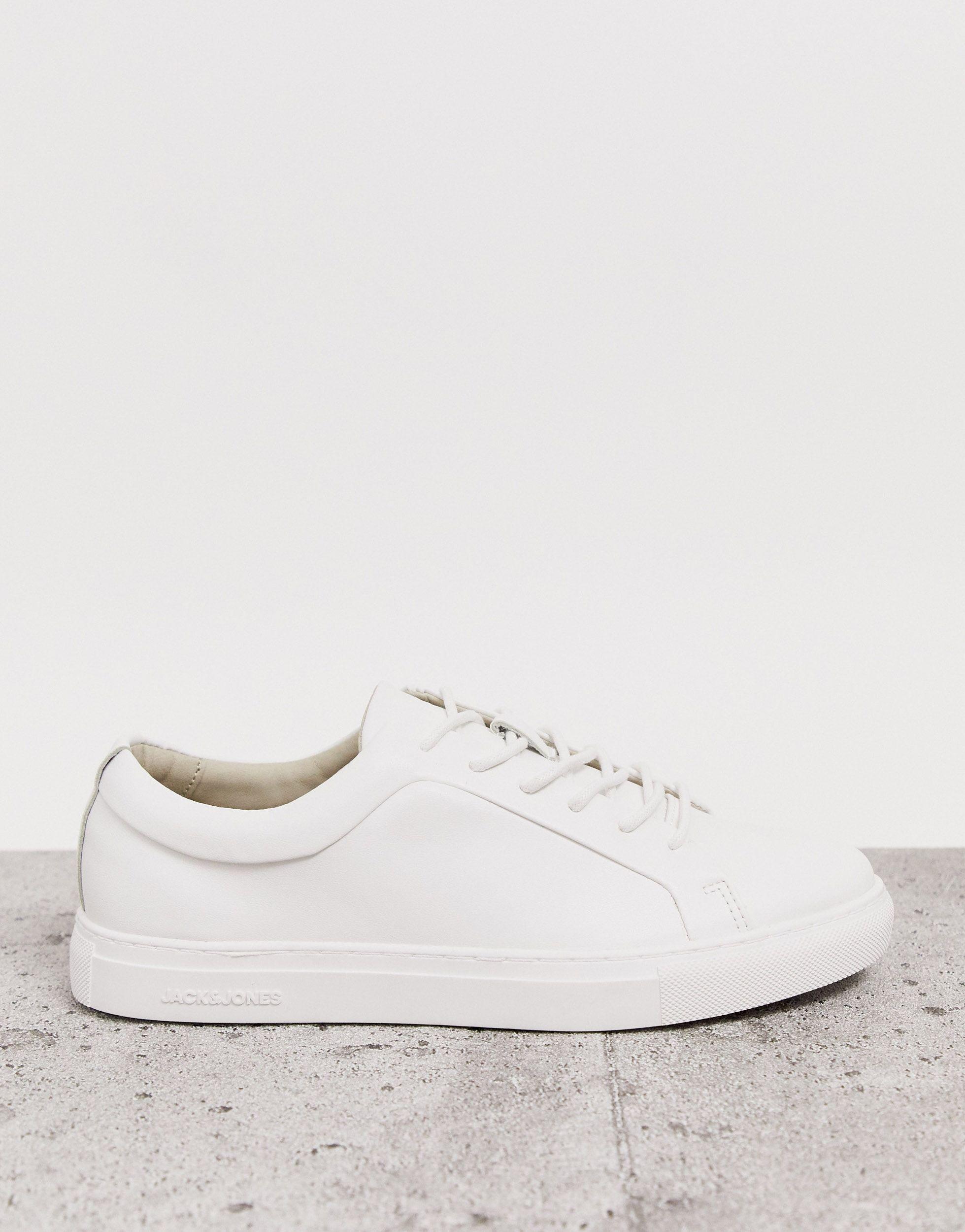 Fourth Abbreviate ticket Jack & Jones Premium Faux Leather Trainer in White for Men | Lyst