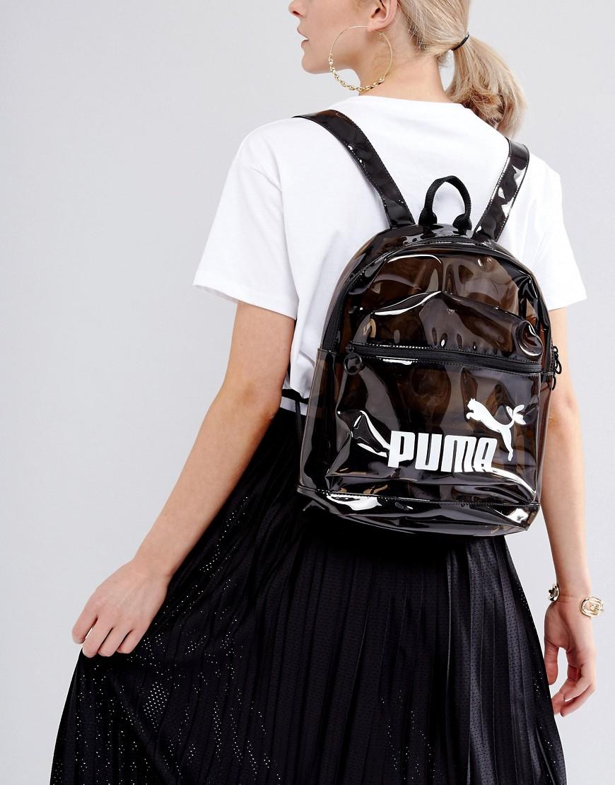 PUMA Transparent Backpack in Black - Lyst