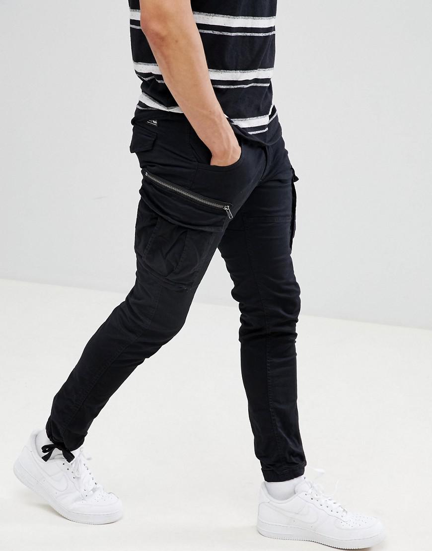 Slim Fit Cargo trousers, Black