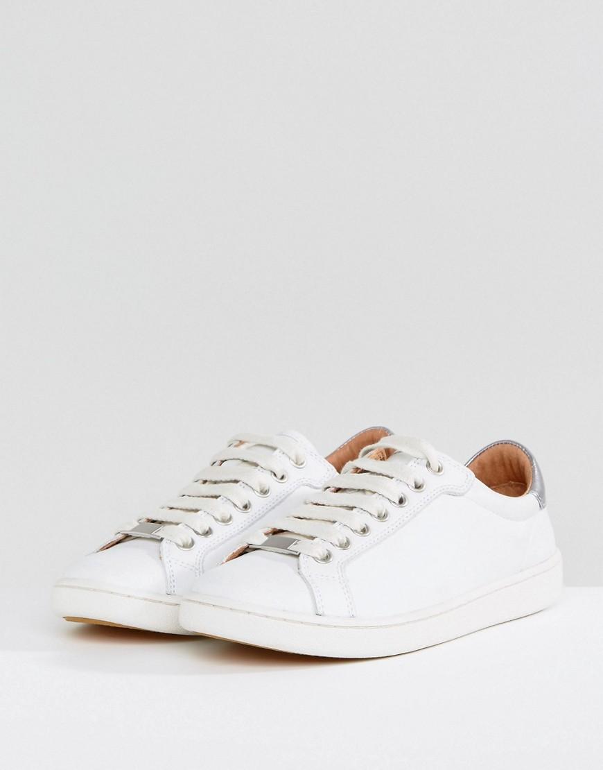 UGG Milo White Leather Sneakers in Blue | Lyst