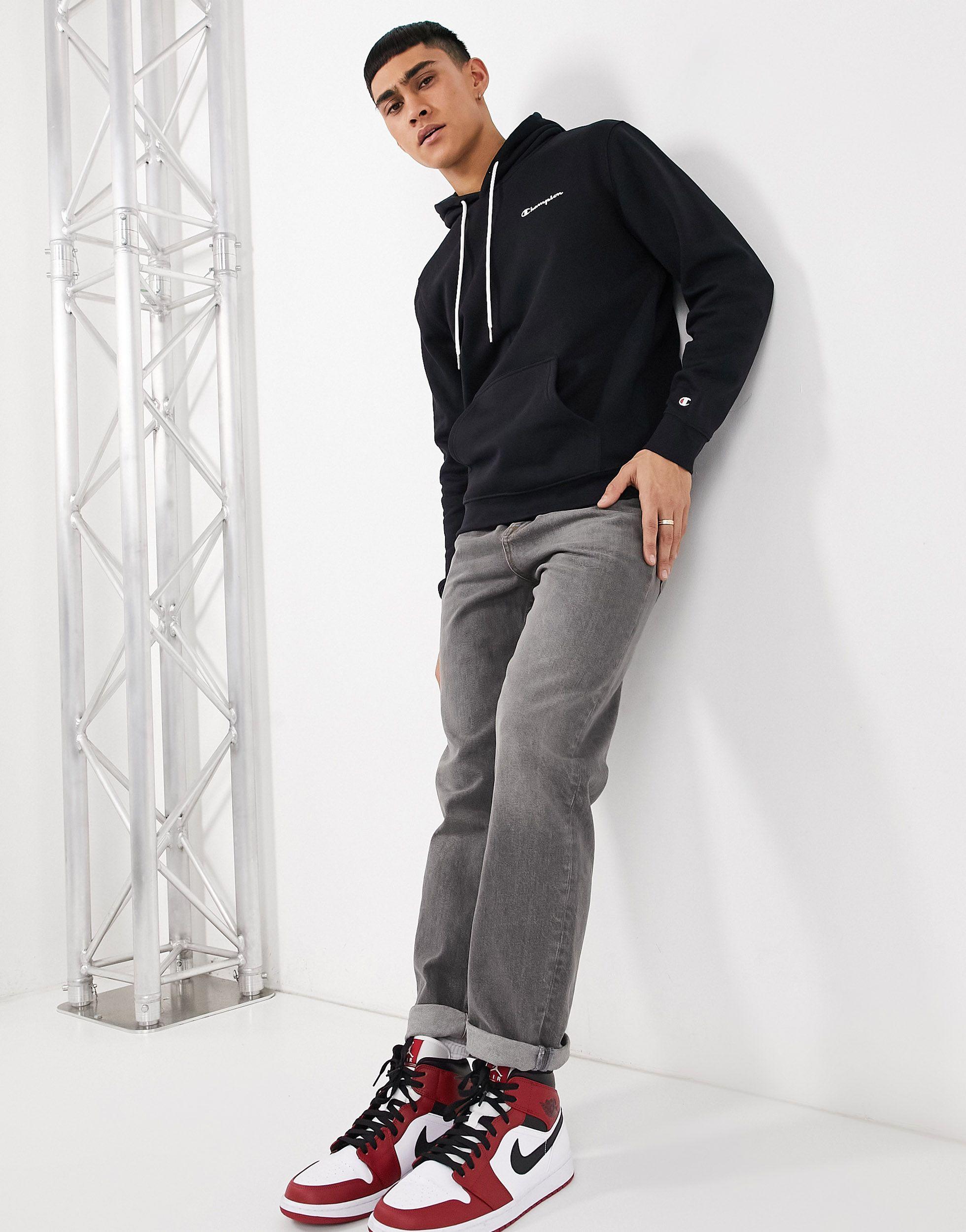 Sudadera negra con capucha y logo Champion de hombre de color Negro | Lyst
