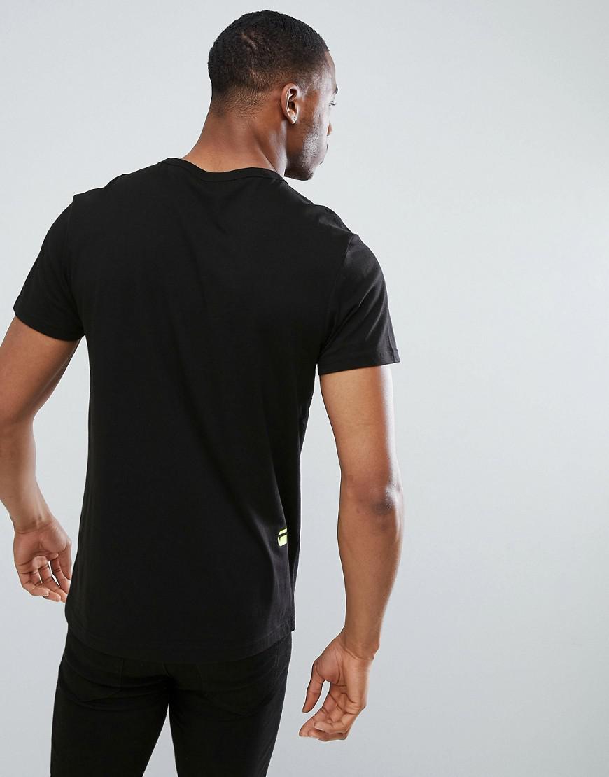 G-Star RAW Vilsi Neon Logo T-shirt in Black for Men | Lyst