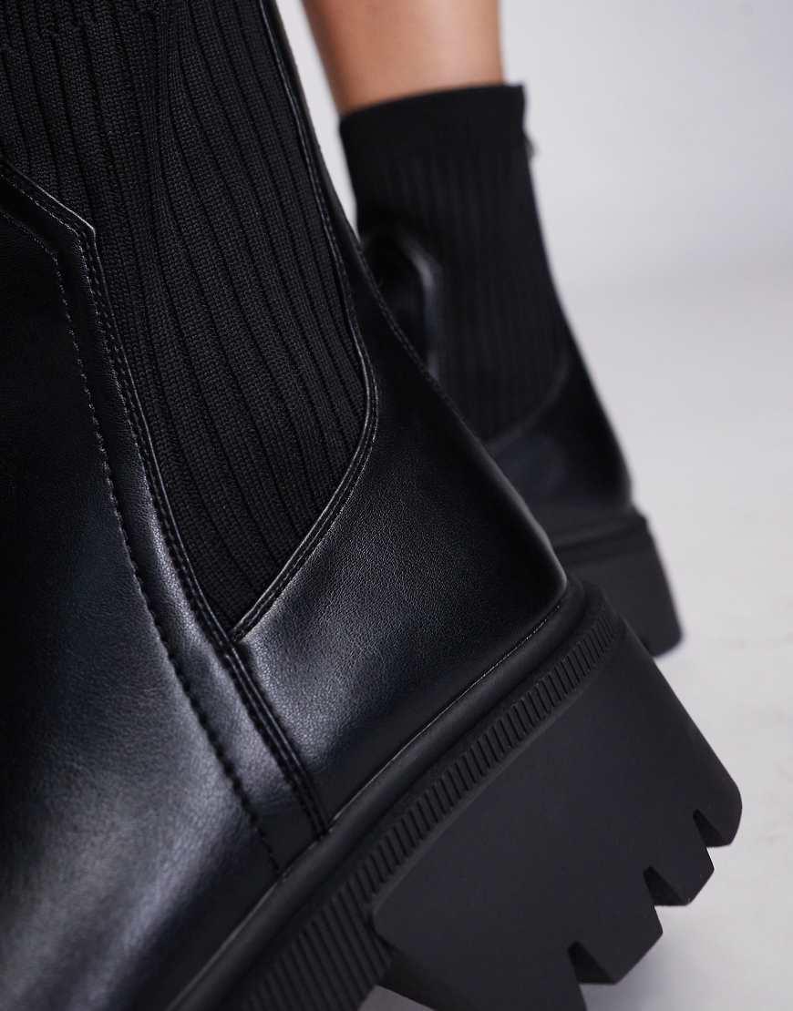 SIMMI Simmi London Wide Fit Malakai Sock Ankle Boot in Black Lyst UK