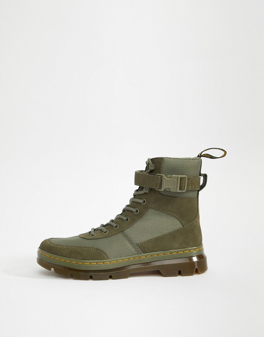 Dr. Martens Suede Combs Tech Tie Boots In Khaki in Green for Men - Lyst