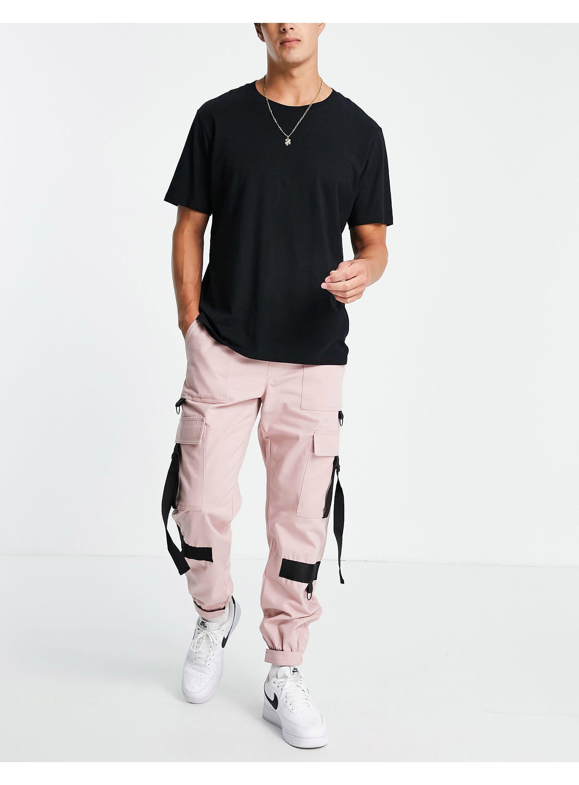 Pantalon cargo skinny avec détails en toile - rose TOPMAN pour homme | Lyst