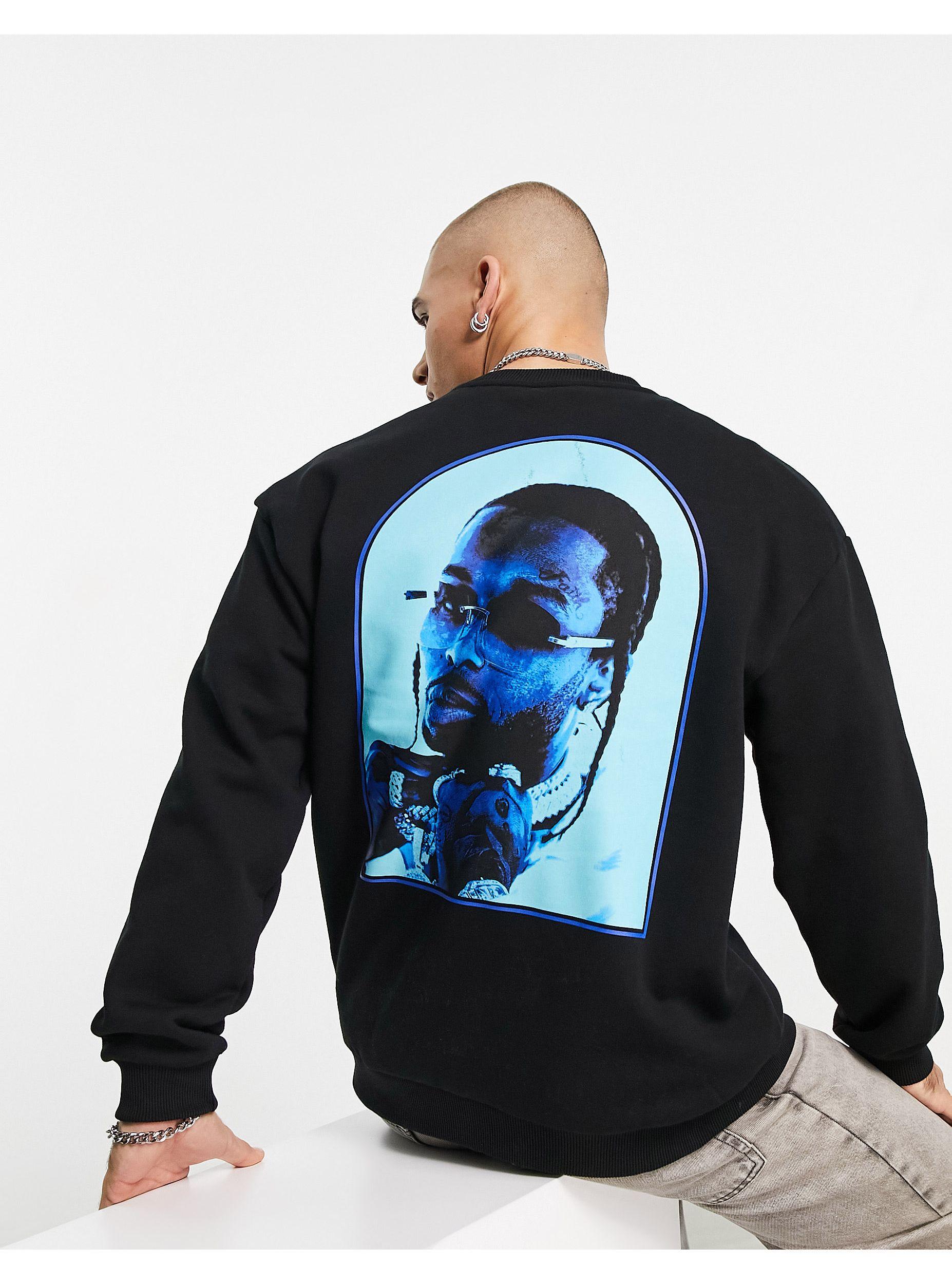 Bershka New York Pop Smoke Sweatshirt in Blue for Men | Lyst