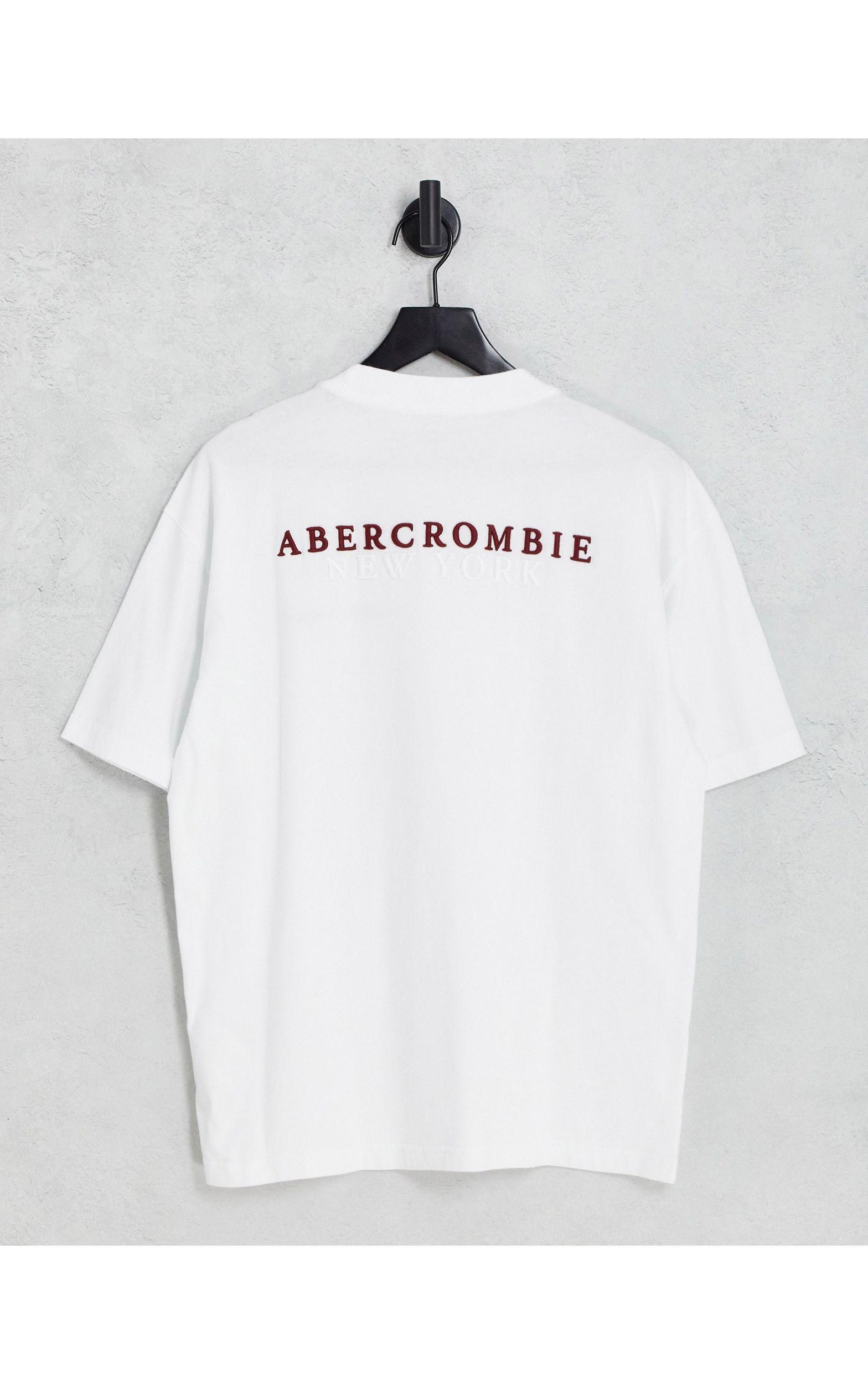 Abercrombie u0026 Fitch Raised Print Back Logo Oversized T-shirt in White for  Men | Lyst Australia