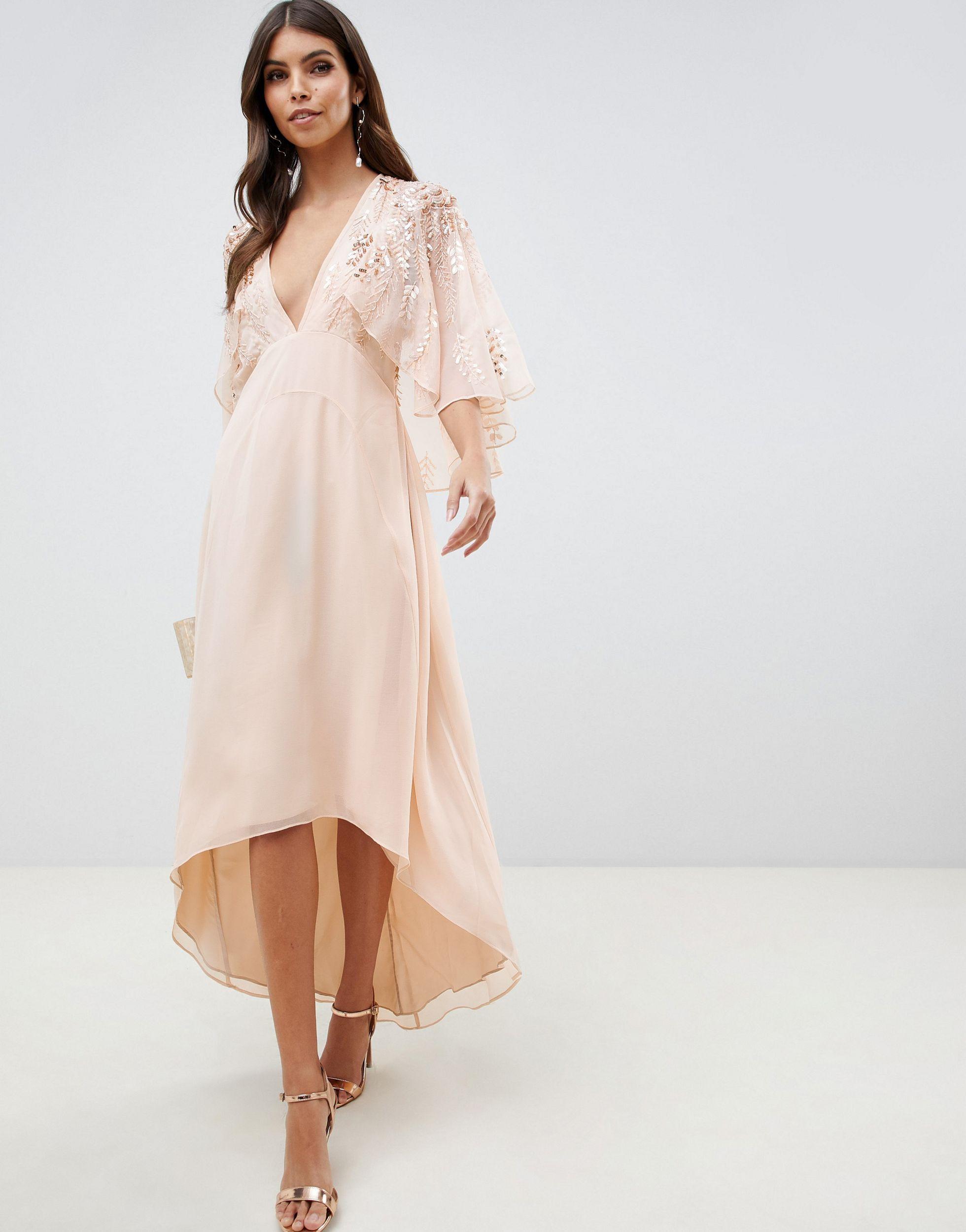 asos design cami feather embellished maxi dress