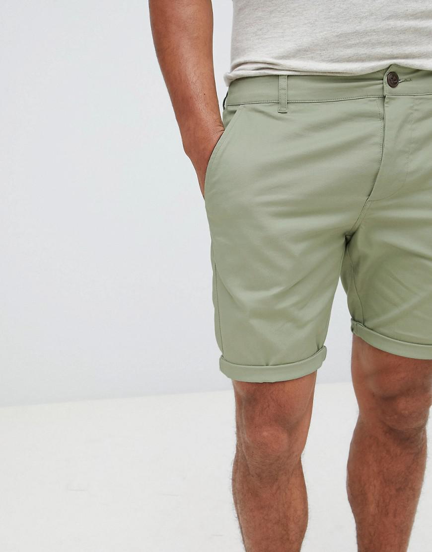 ASOS Skinny Chino Shorts In Sage Green for Men | Lyst