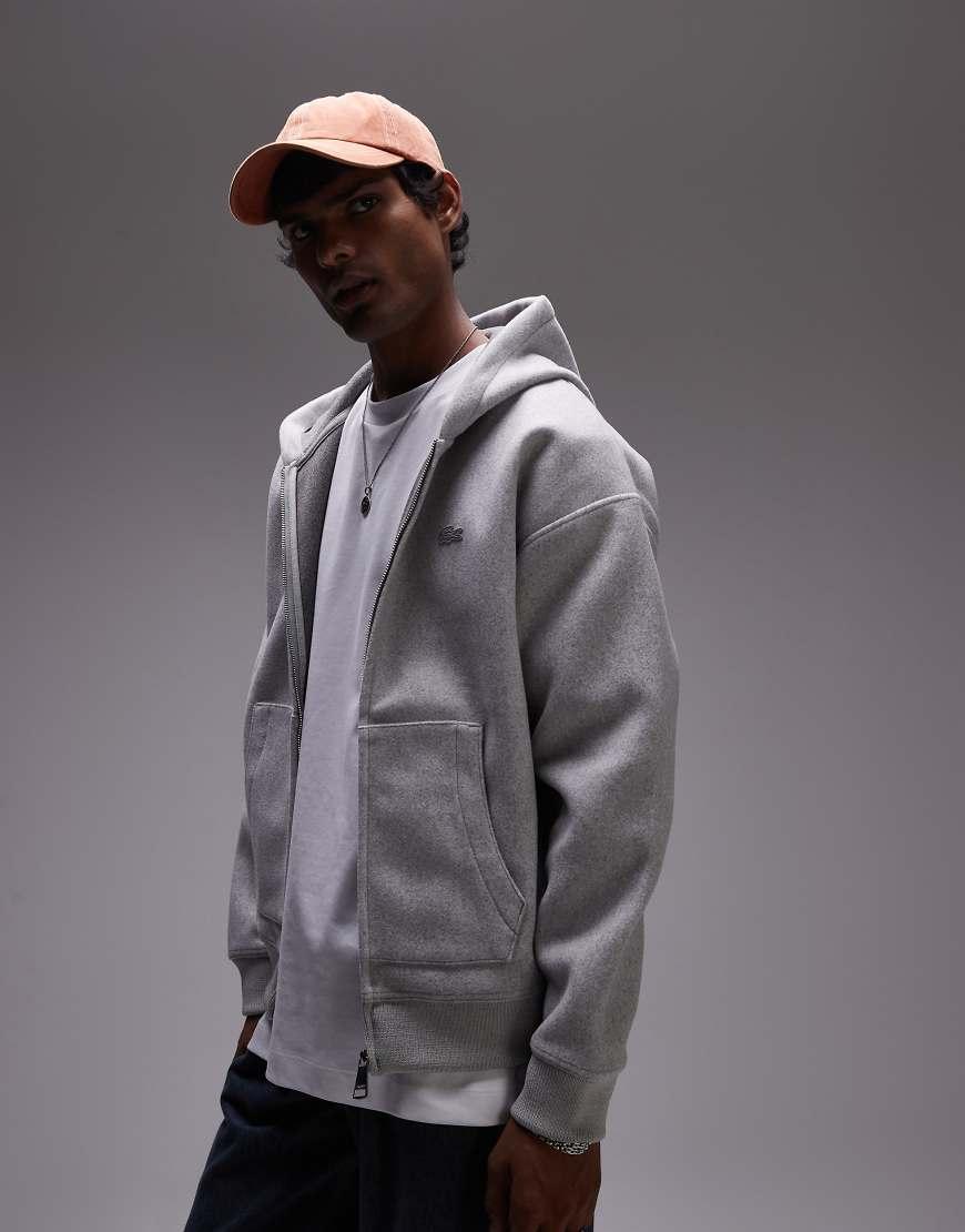 Lacoste Zip Hoodie in Grey for Men Lyst UK