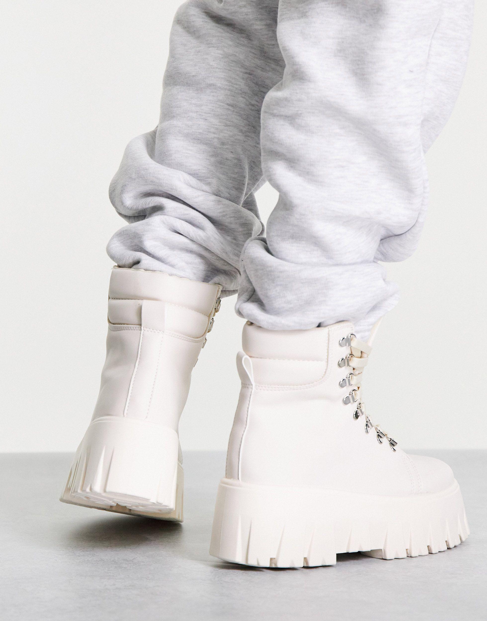 chunky boots white
