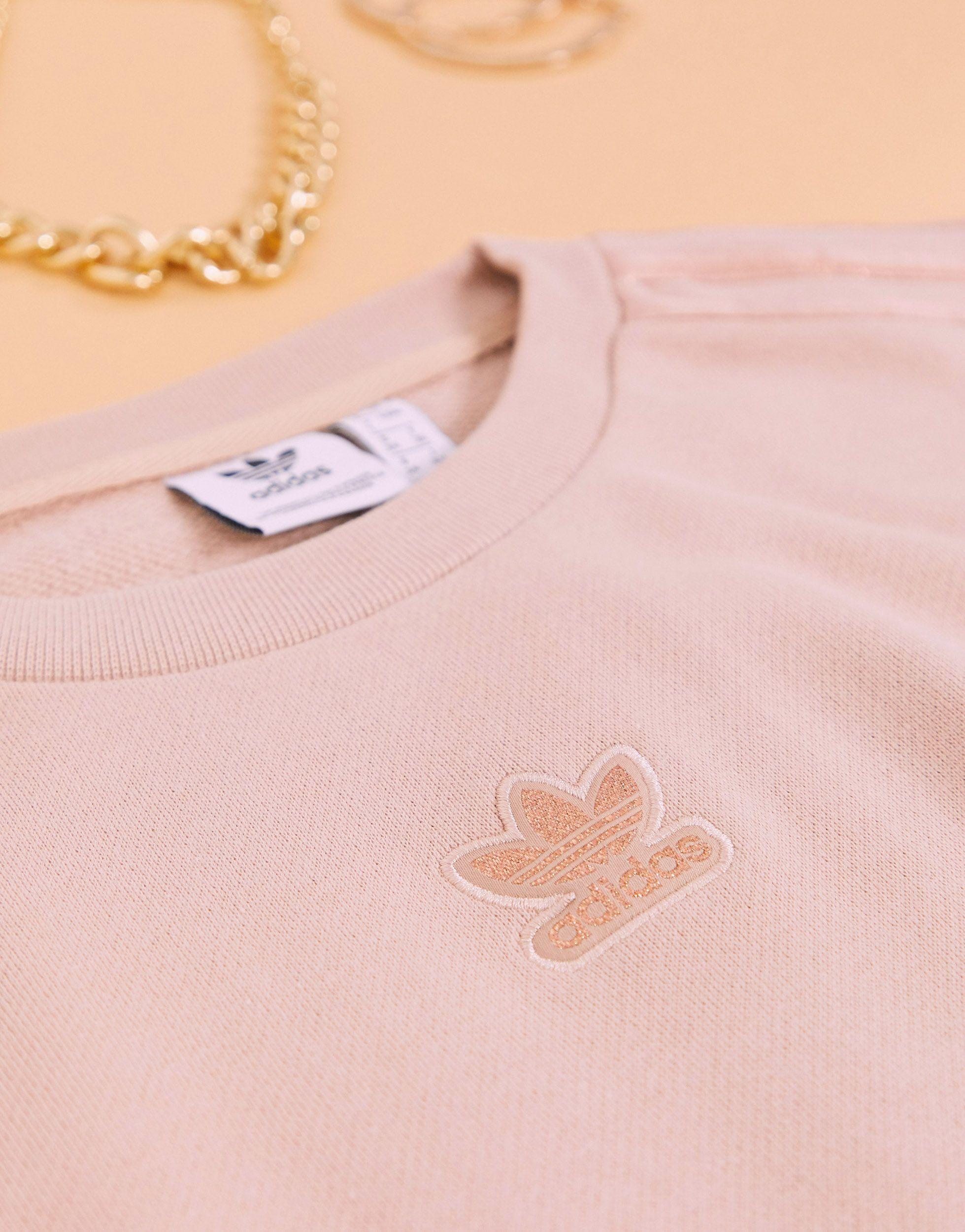 adidas originals new neutrals logo sweatshirt in pink