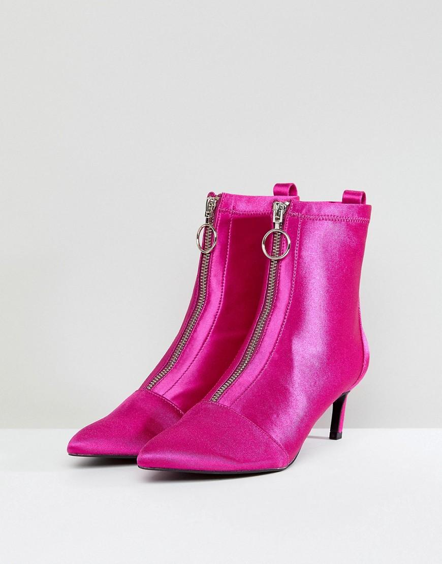 Botas con tacón de aguja y cremallera delantera Stradivarius de Denim de  color Rosa | Lyst