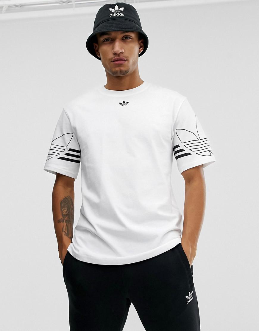 adidas Originals Cotton T-shirt Outline Trefoil Logo Du8536 in White for  Men - Lyst