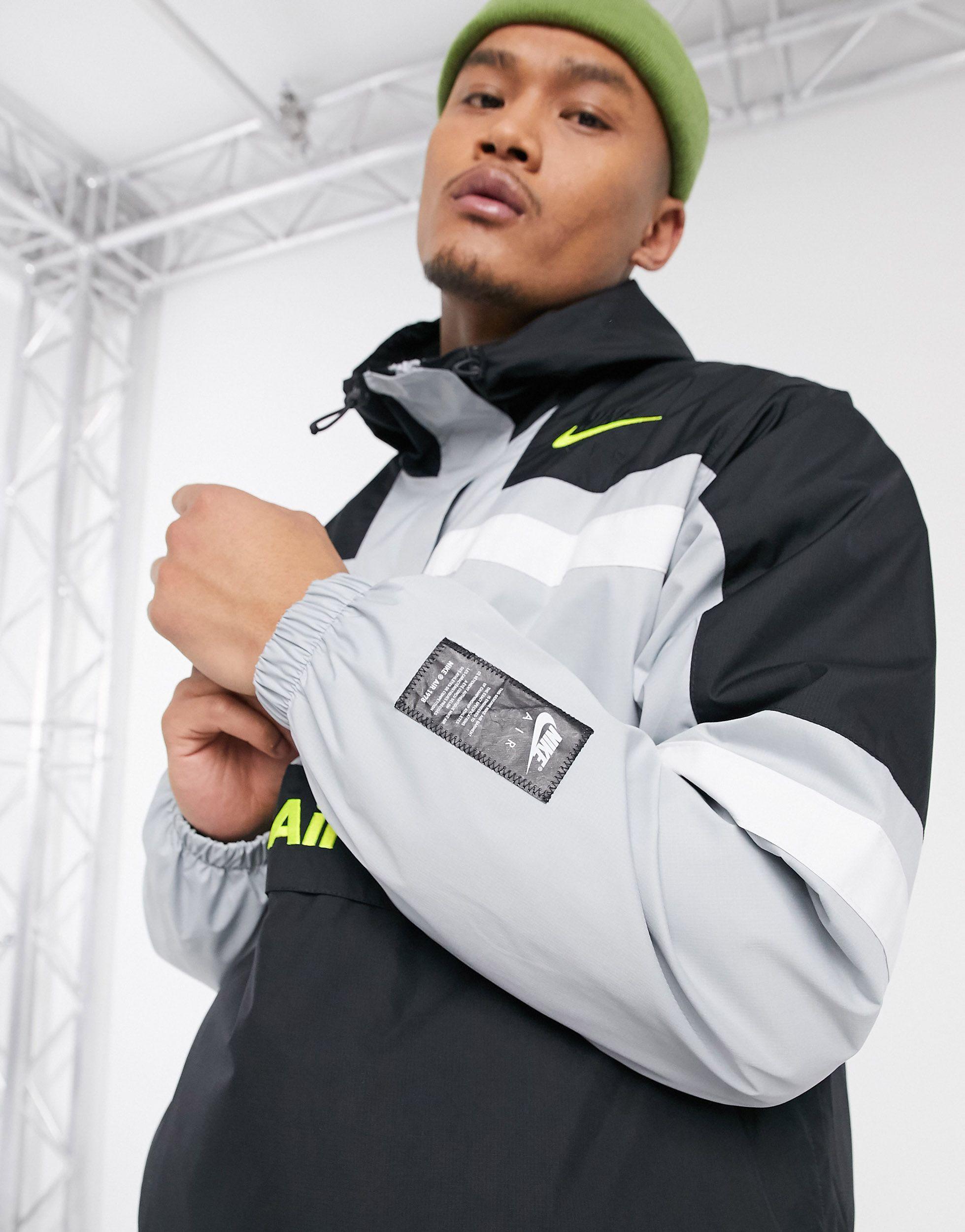 Nike Synthetic Air Half-zip Overhead Woven Jacket in Grey (Grey) for Men -  Lyst