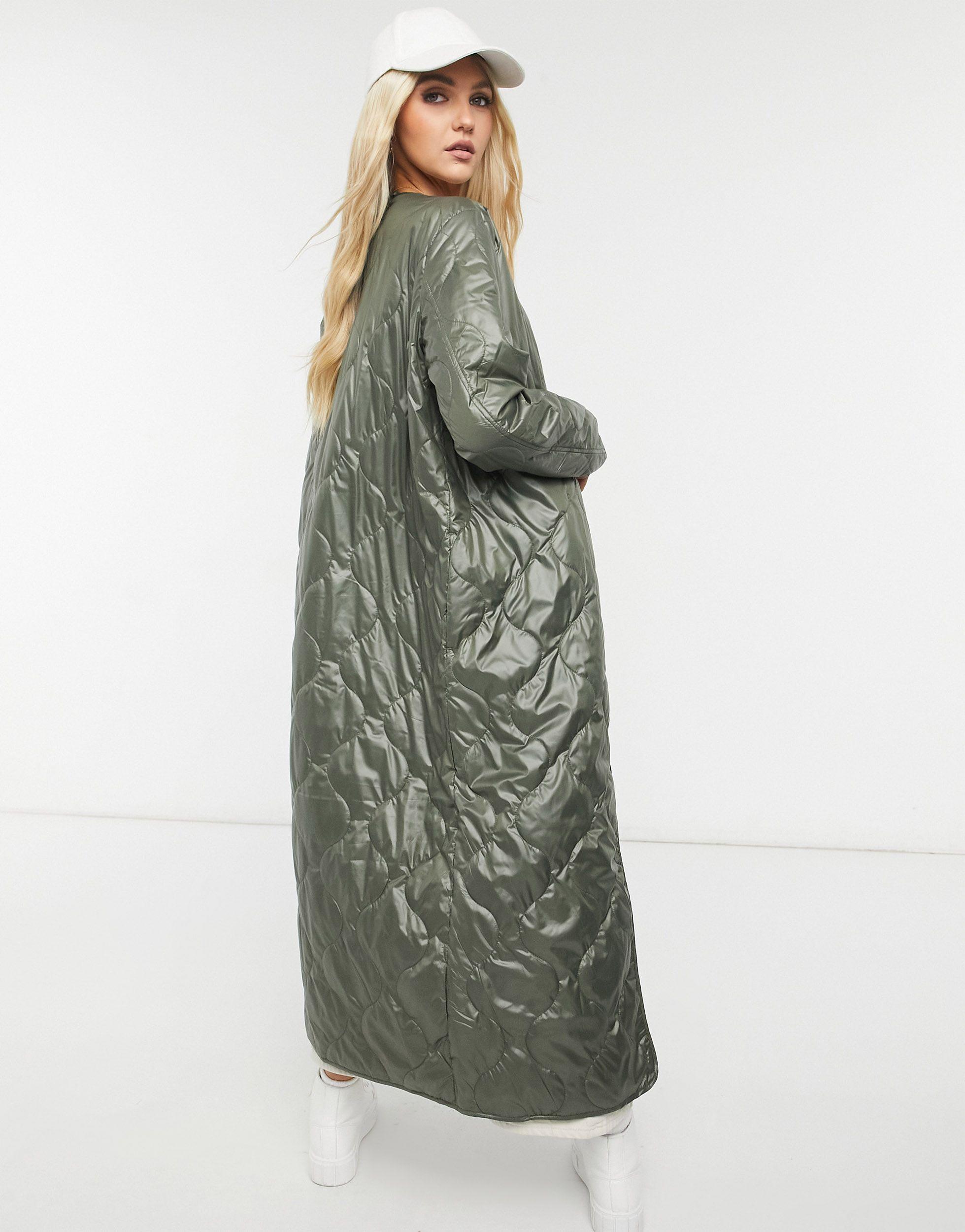 extra long quilted coat