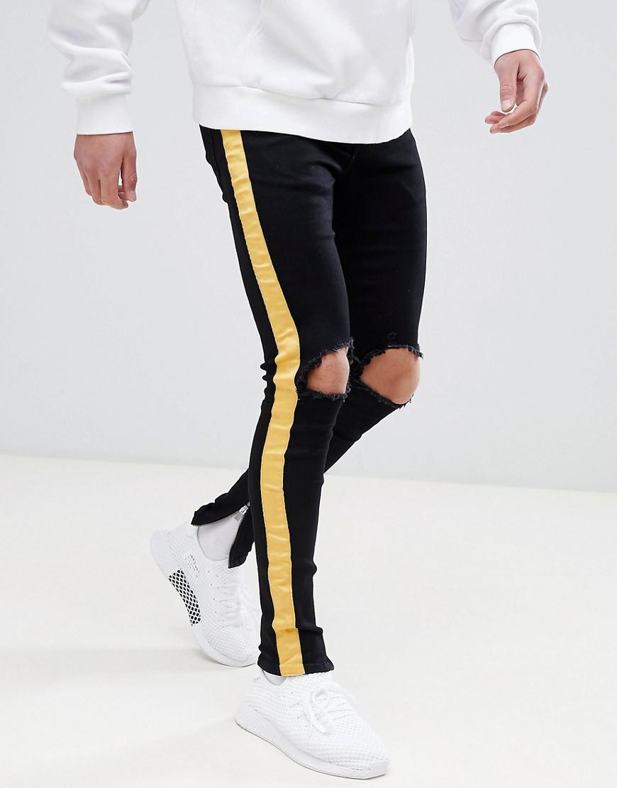 black and yellow jeans