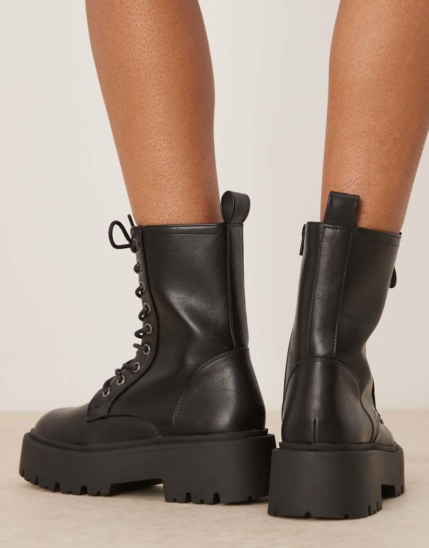 Boots Asos Athens ASOS Athens Chunky High Lace Up Boots In Black