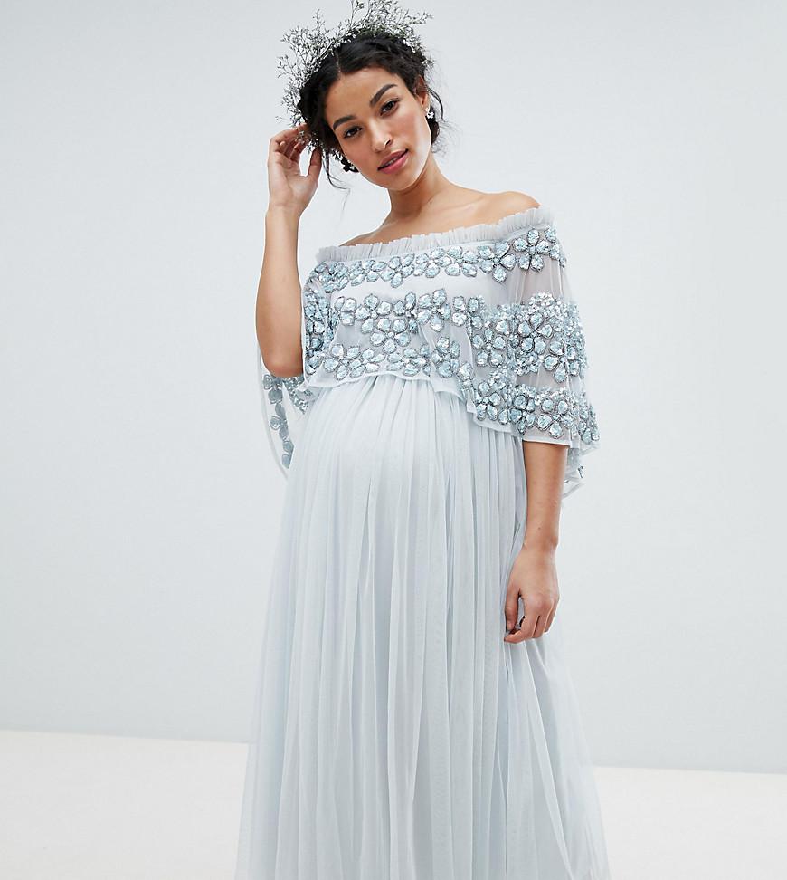 Embellished top bardot dress