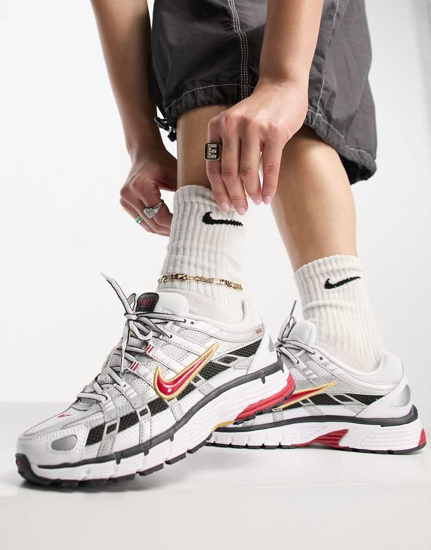 Zapatillas De Deporte Rojo Universitario Y Plateadas P 6000 De de Nike de color Gris Lyst