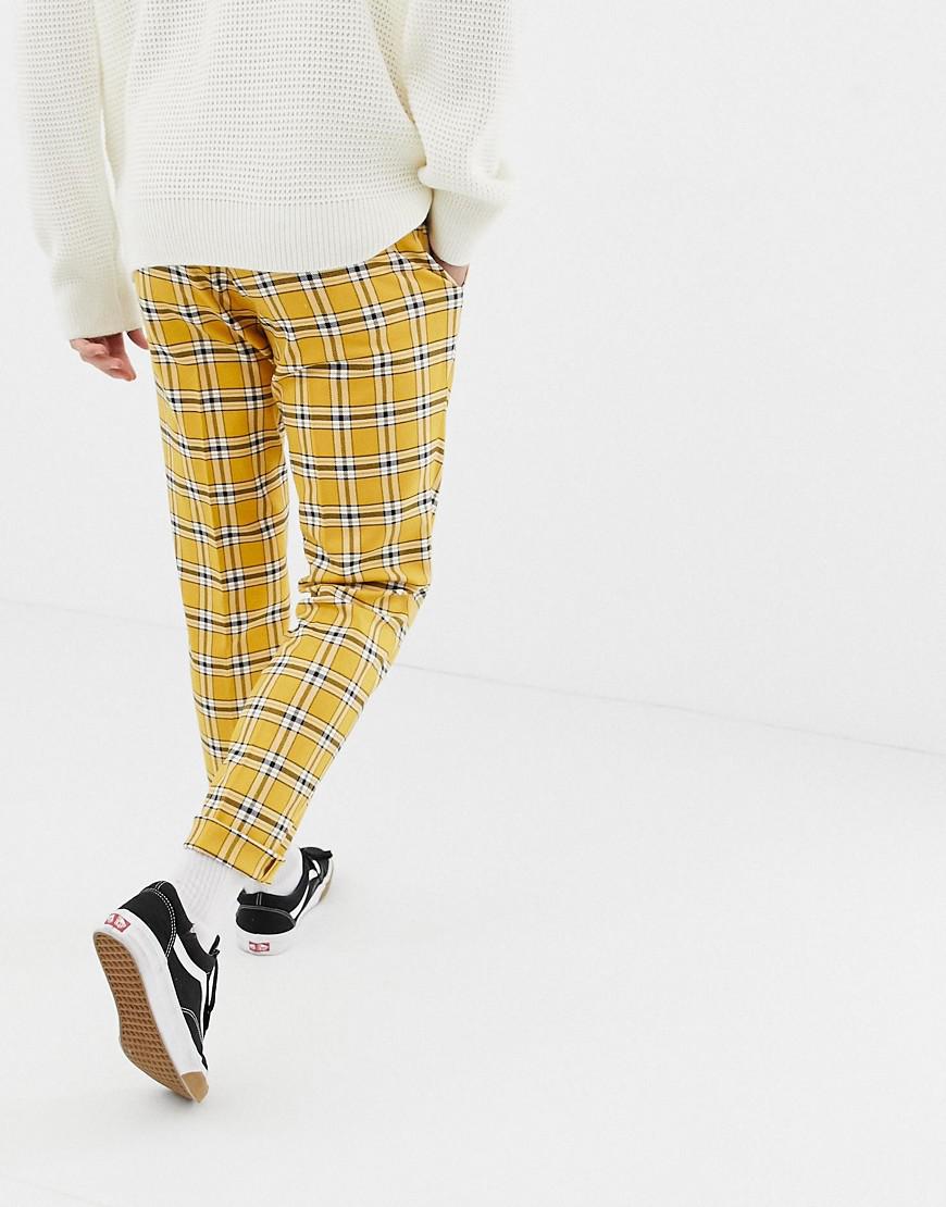 yellow plaid pants mens skinny