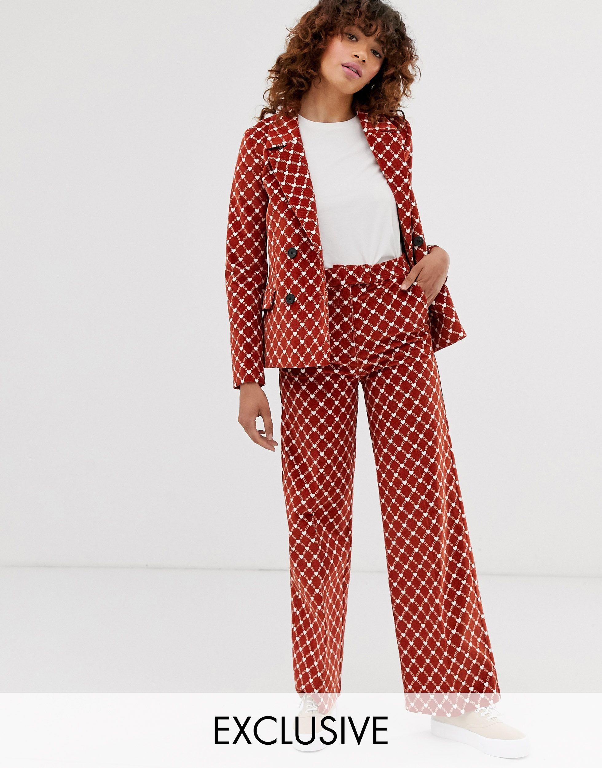 Monki Denim Heart Chain Print Cord 