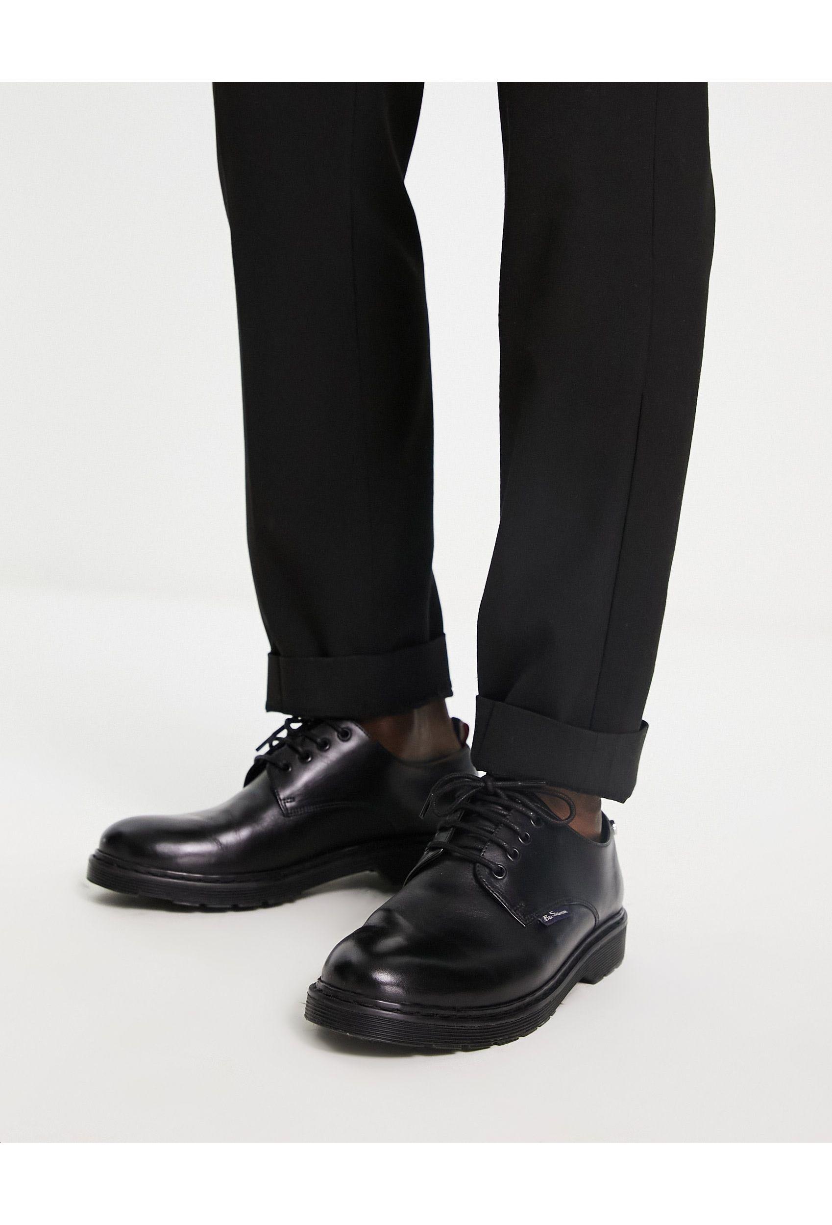 Ben Sherman Leather Chunky Lace Ups in Black for Men | Lyst