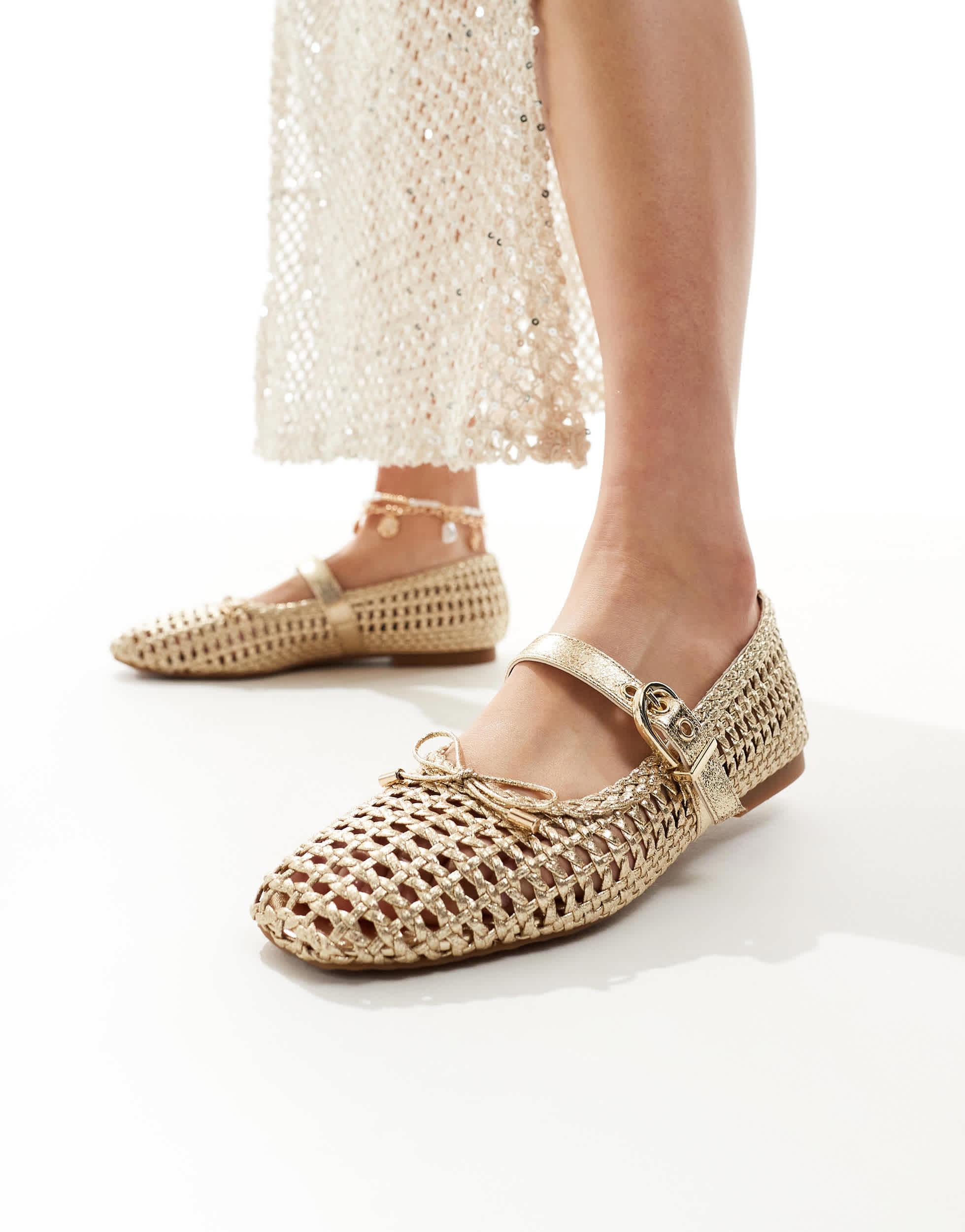 Zara Mules Rafia Stradivarius Stradivarius Woven Ballet Flat In