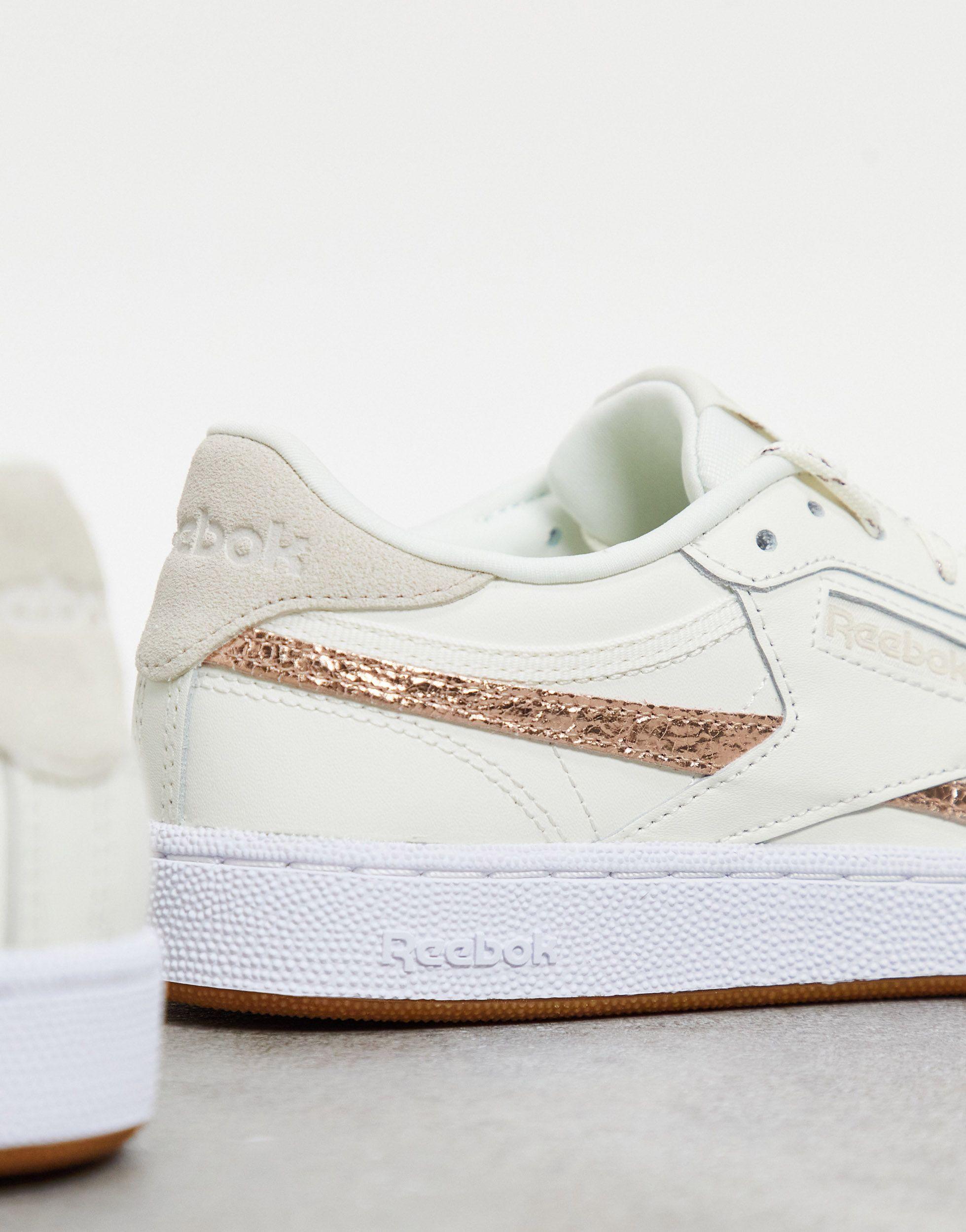 Club c 85 - baskets à détails bronze - craie Caoutchouc Reebok en coloris  Blanc - Lyst