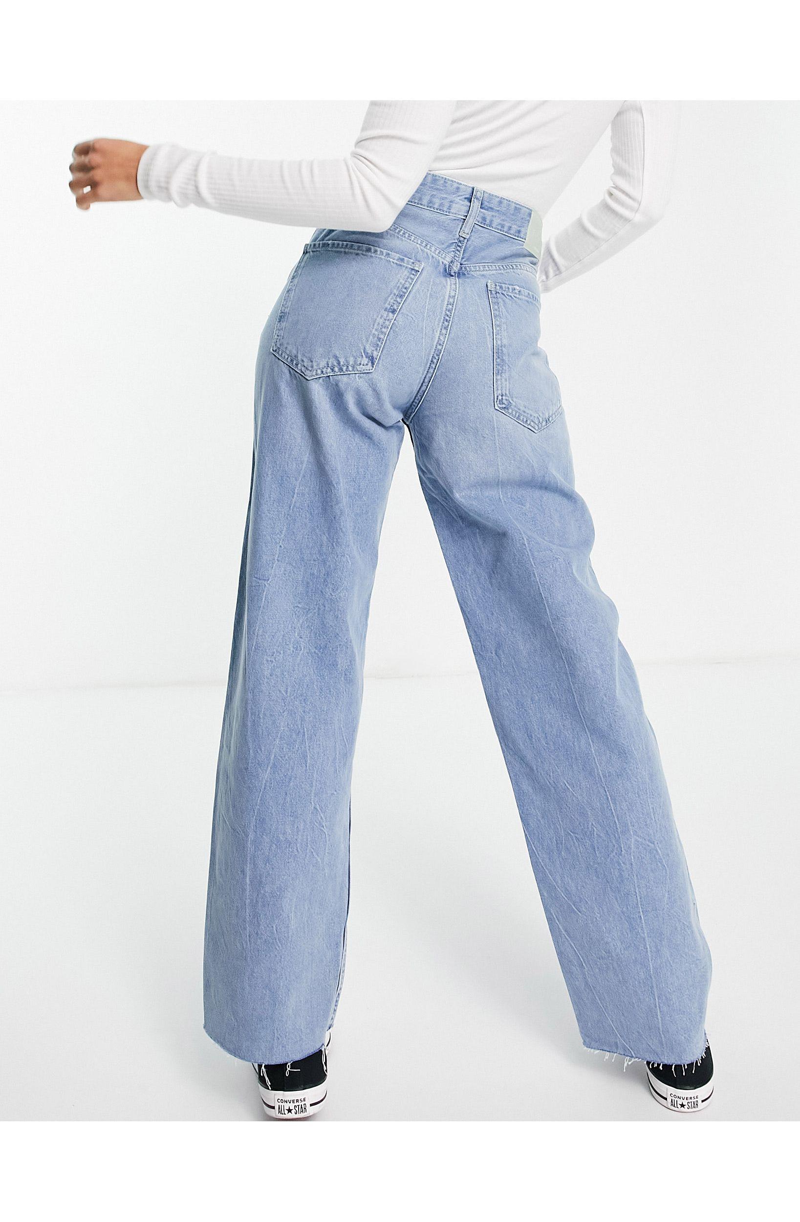 Bershka Denim baggy Raw Hem Jean in 