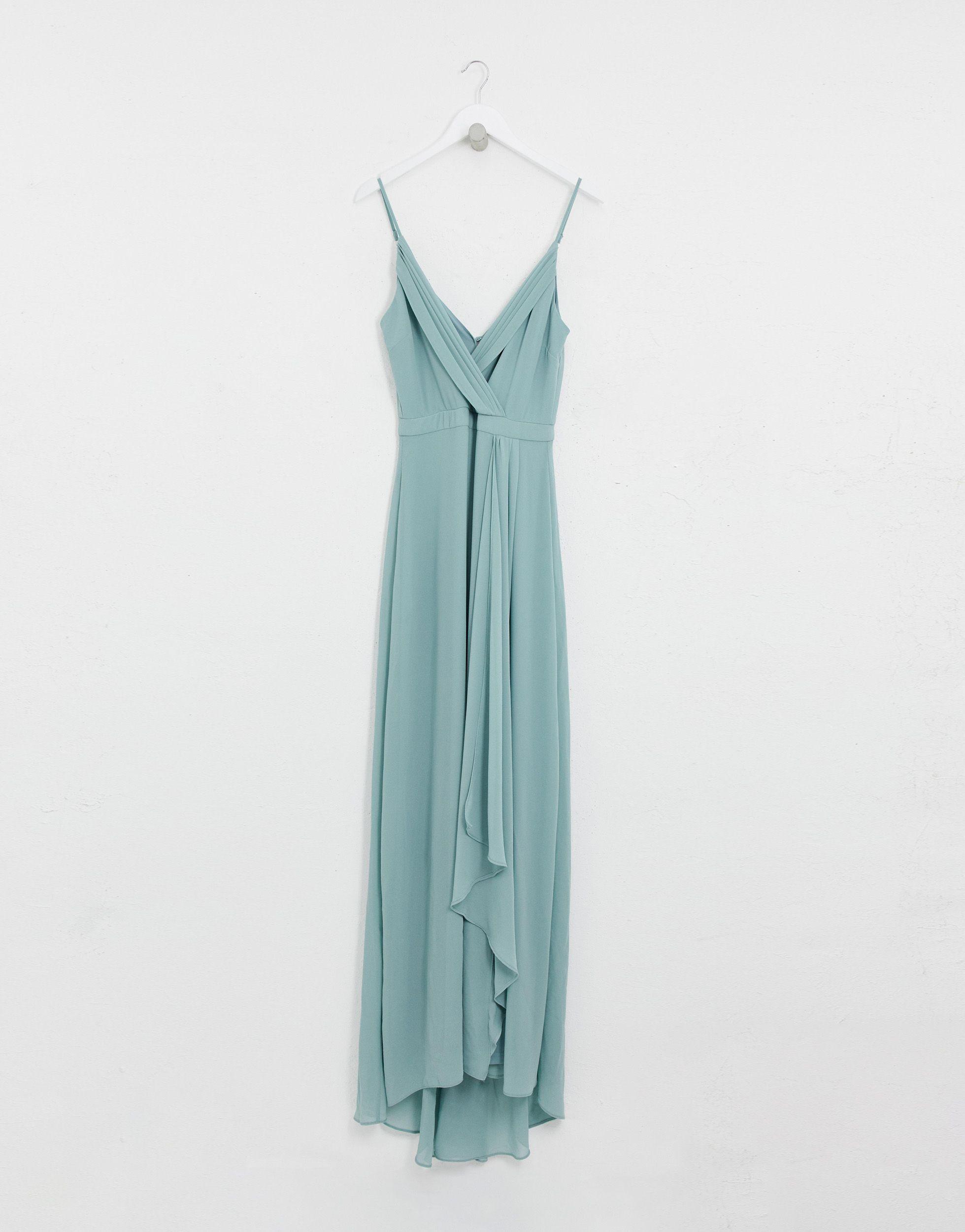 tfnc bridesmaid exclusive cami wrap maxi dress with fishtail