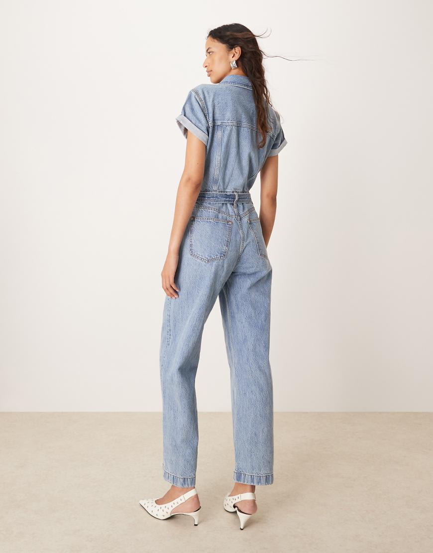 Abercrombie Fitch Denim Belted Jumpsuit in Blue Lyst UK
