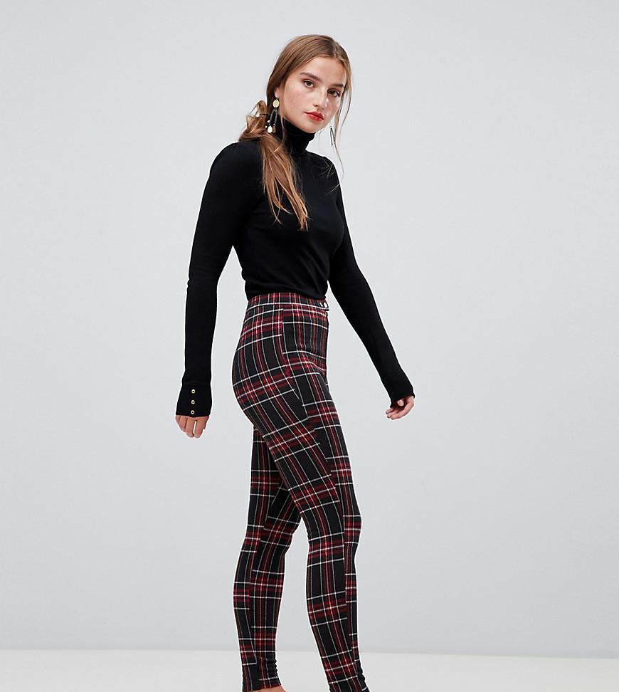 Leggings rojos con diseo a cuadros de Stradivarius de Denim de color Negro  | Lyst