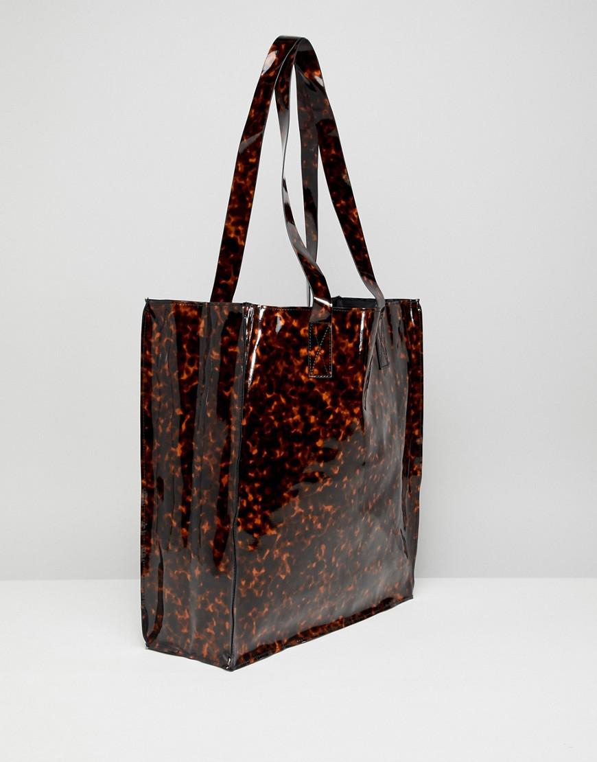 Monki Tortoise Tote Bag in Brown Lyst