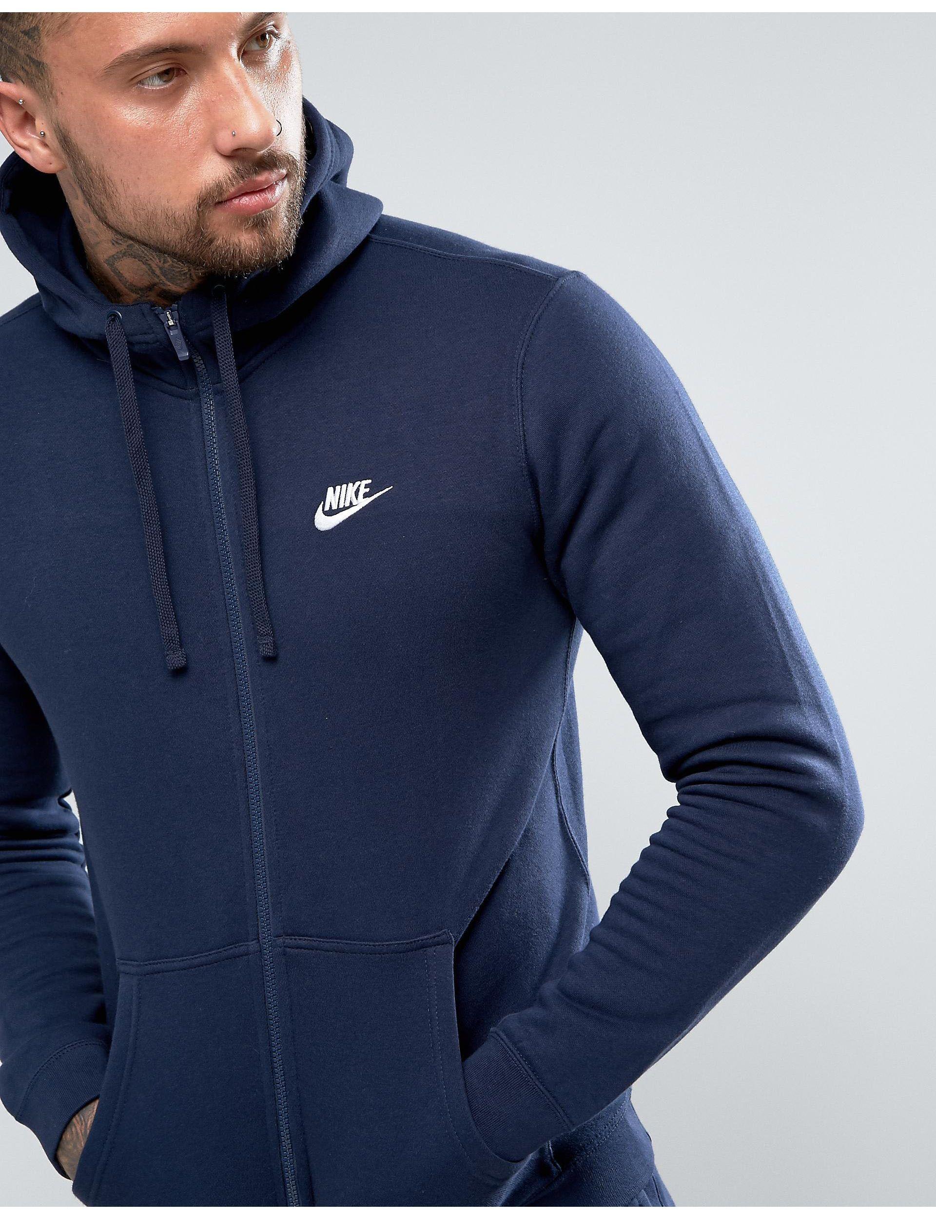 Nike Cotton Zip Up Hoodie With Futura Logo In Navy 804389-451 in Blue ...