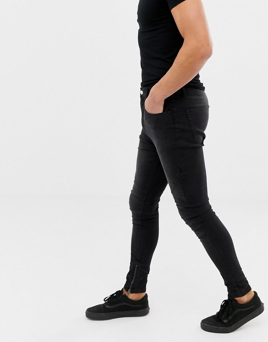 Jeans super skinny nero slavato con pannelli e cavallo bassoReligion in  Denim da Uomo colore Nero | Lyst