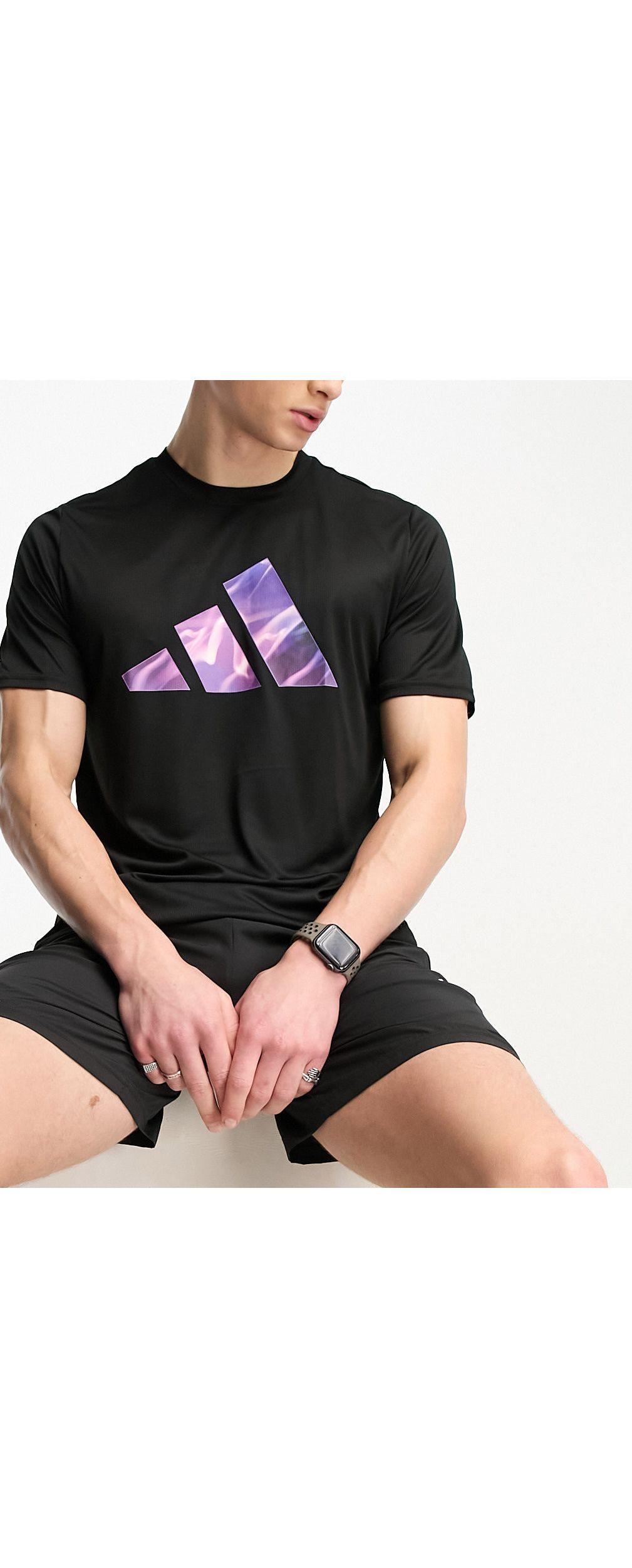 adidas Originals Adidas Training Design 4 Training Electric Print 3 Bar Logo  T-shirt in Black for Men | Lyst