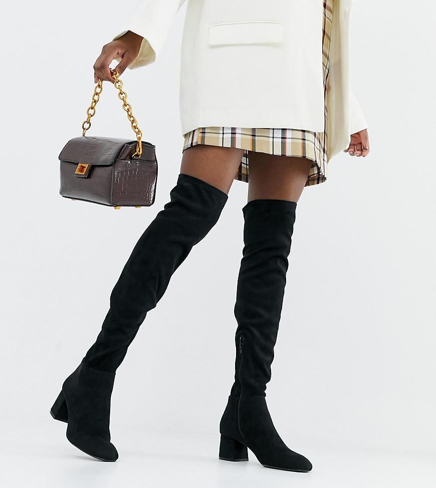 Botas a la rodilla de Stradivarius de Denim de color Negro | Lyst