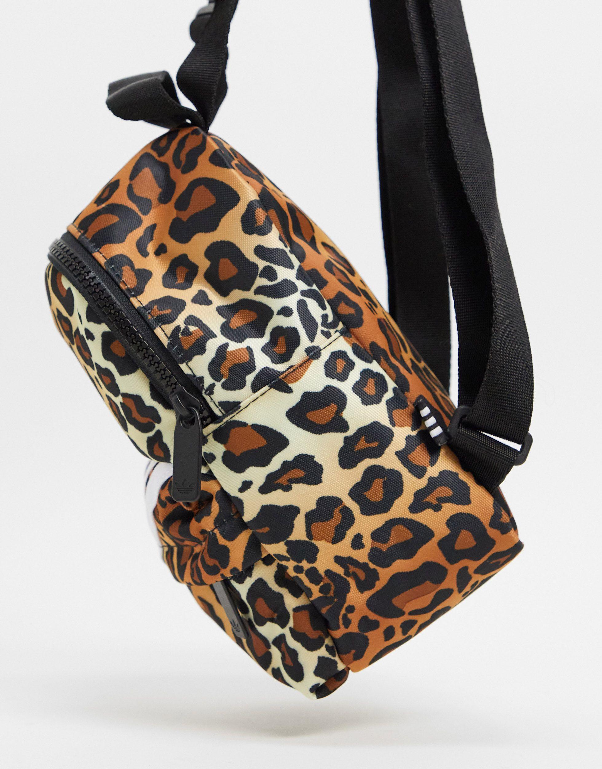 adidas Originals 'leopard Luxe' Satin Look Mini Backpack in