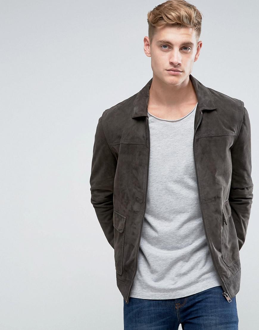 suede worker jacket