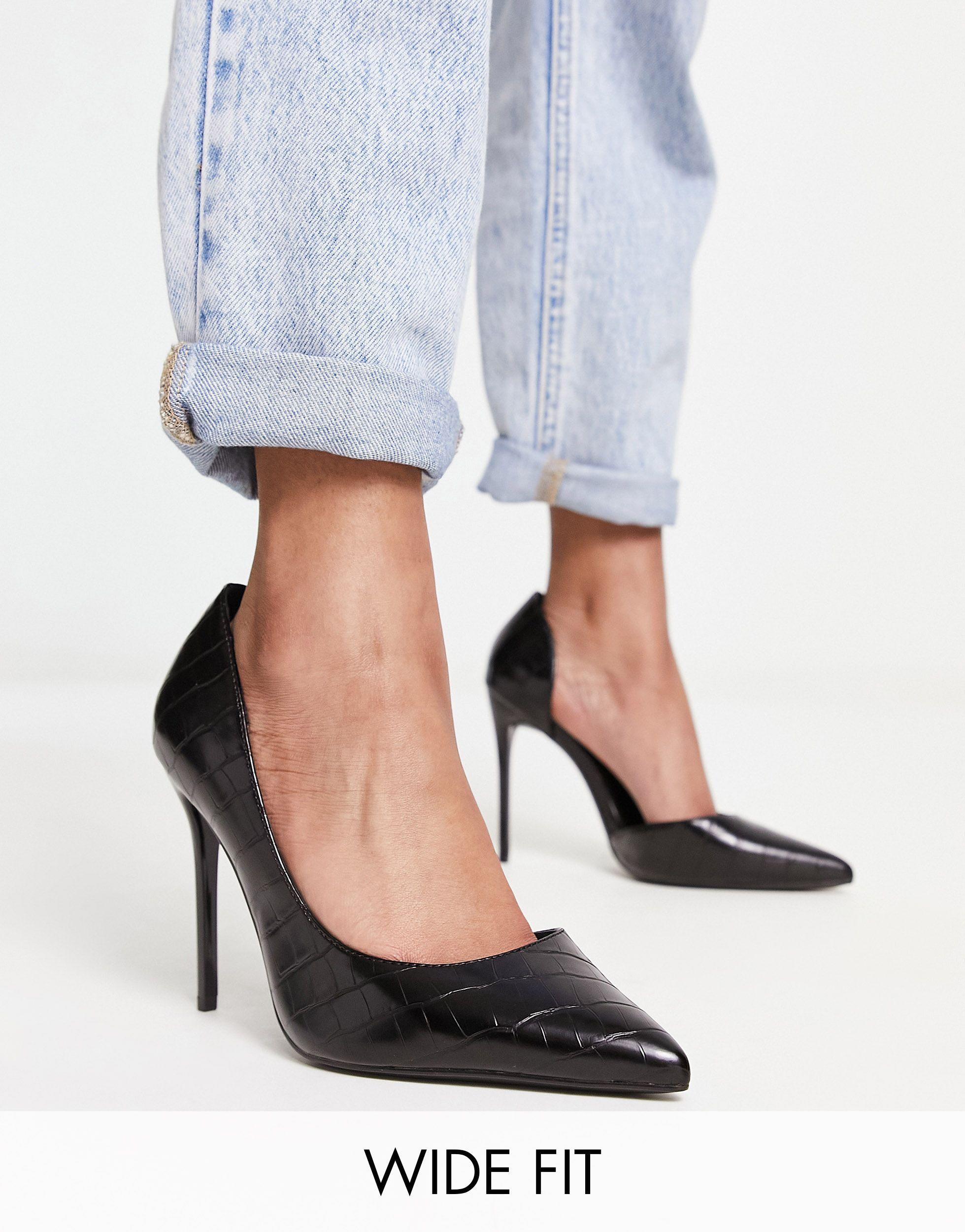 Truffle Collection Wide Fit Stiletto Heeled Shoes in White Lyst