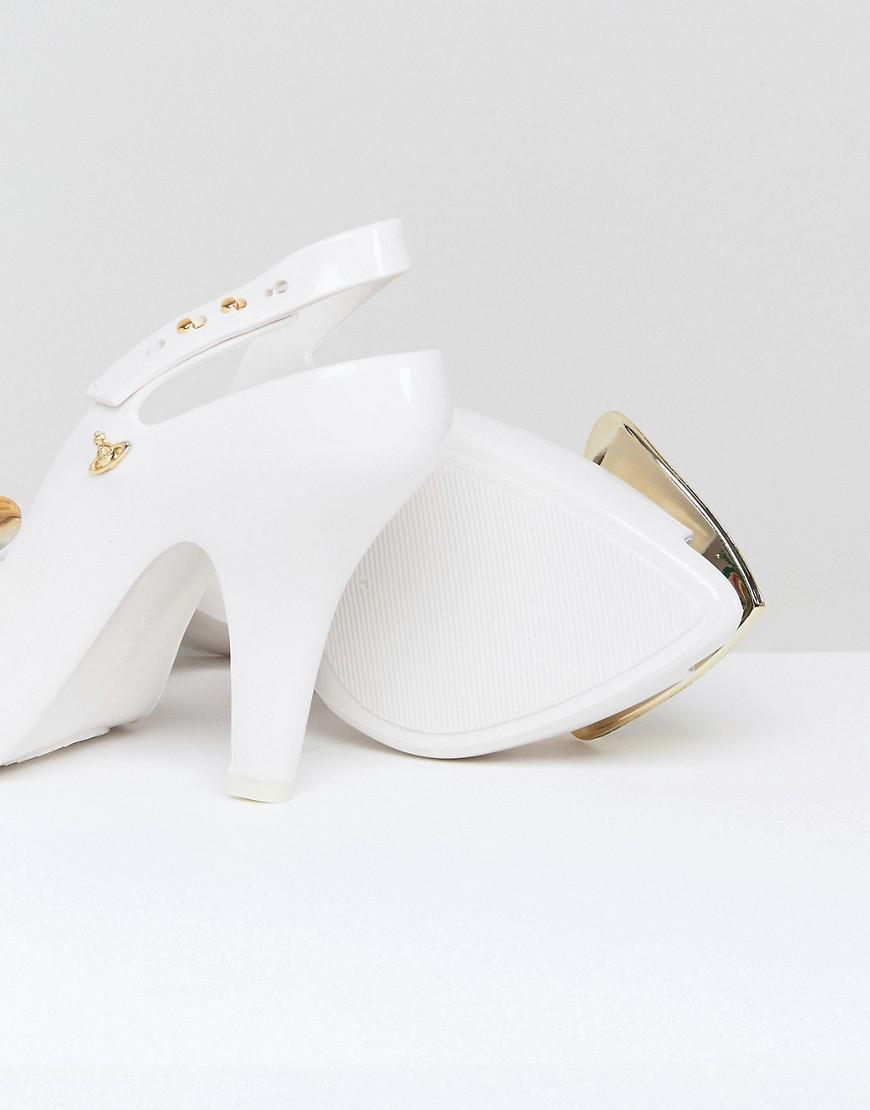 Melissa + Vivienne Westwood Anglomania Lady Dragon White Heart Heeled Shoes  | Lyst