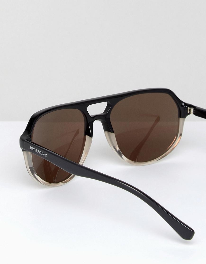 Lyst - Emporio Armani Aviator Sunglasses In Black 57mm in Black for Men