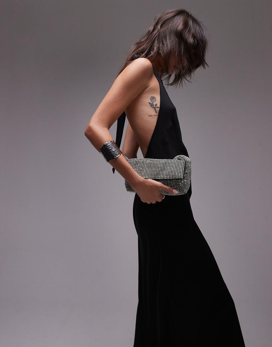 Ombre Fringe Detail Topshop Halter Neck Dress Sale Topshop Sequin