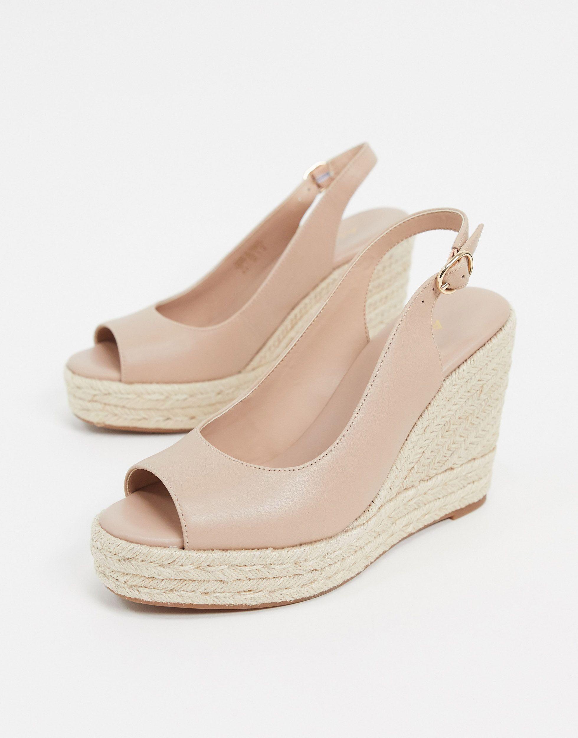 ALDO Aforella Peep Toe Espadrille Wedges in Natural | Lyst Australia