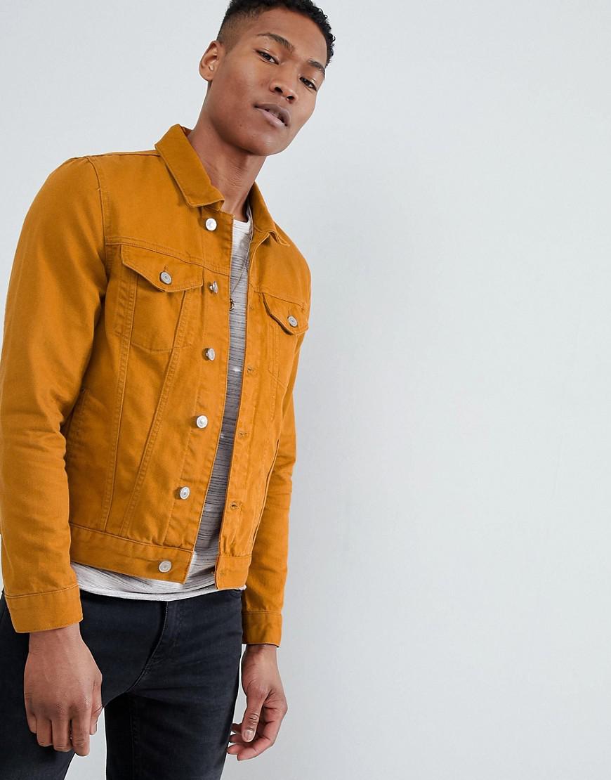 River Island Denim Jacket In Mustard in Yellow for Men - Lyst