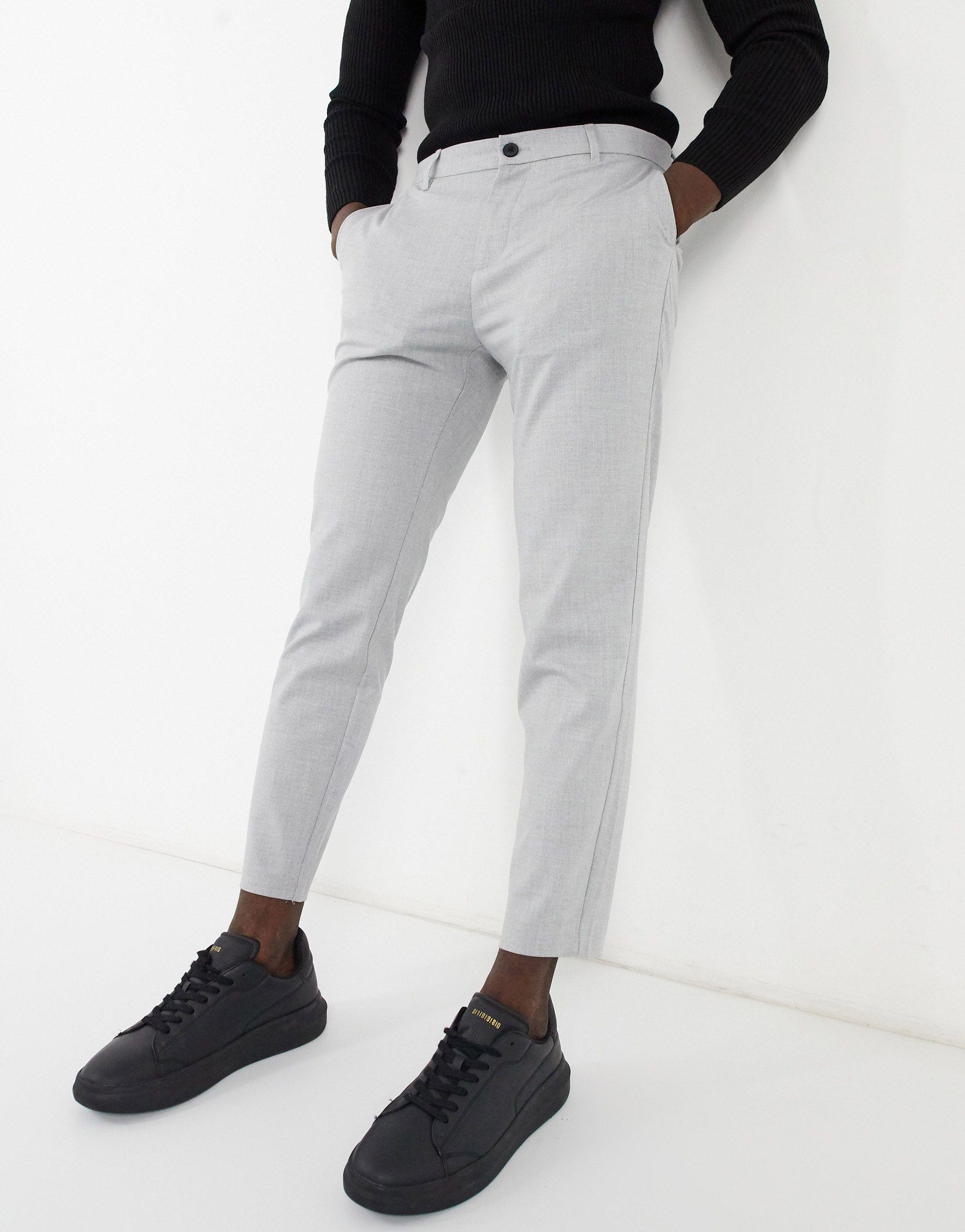 Bershka Tailored Trousers in Grey (Grey 